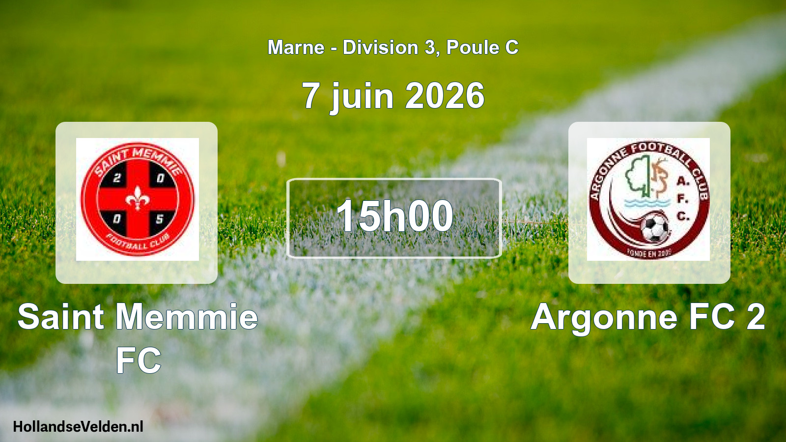 Match programmé: Saint Memmie FC - Argonne FC 2 (7 juin 2026)