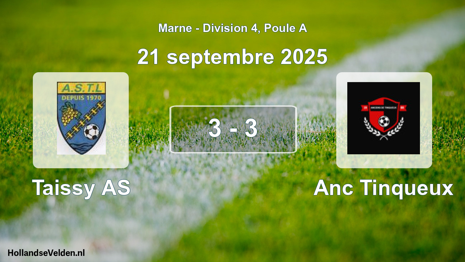 Match joué: Taissy AS - Anc Tinqueux 3 - 3 (21 septembre 2025)