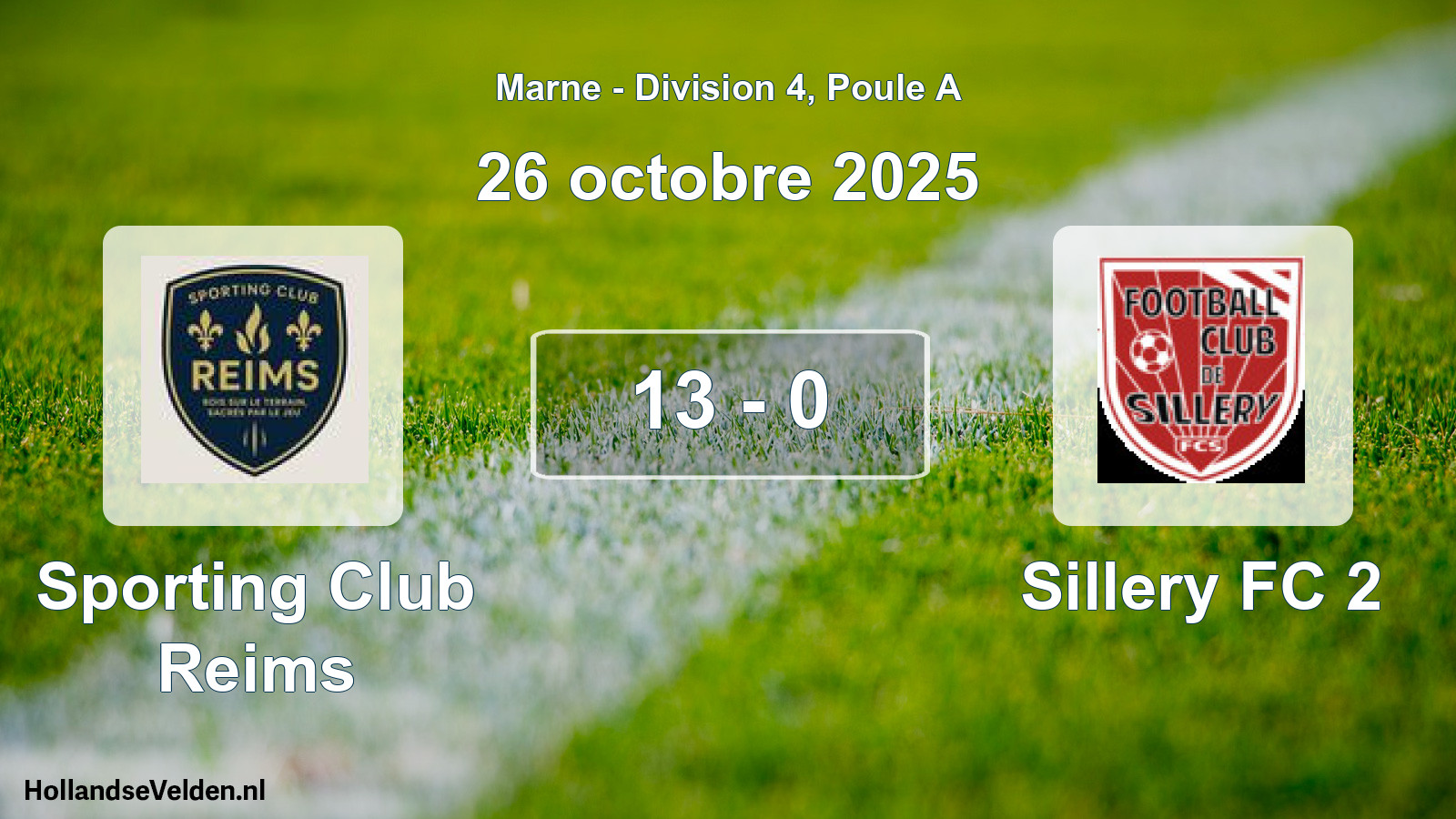 Match joué: Sporting Club Reims - Sillery FC 2 13 - 0 (26 octobre 2025)