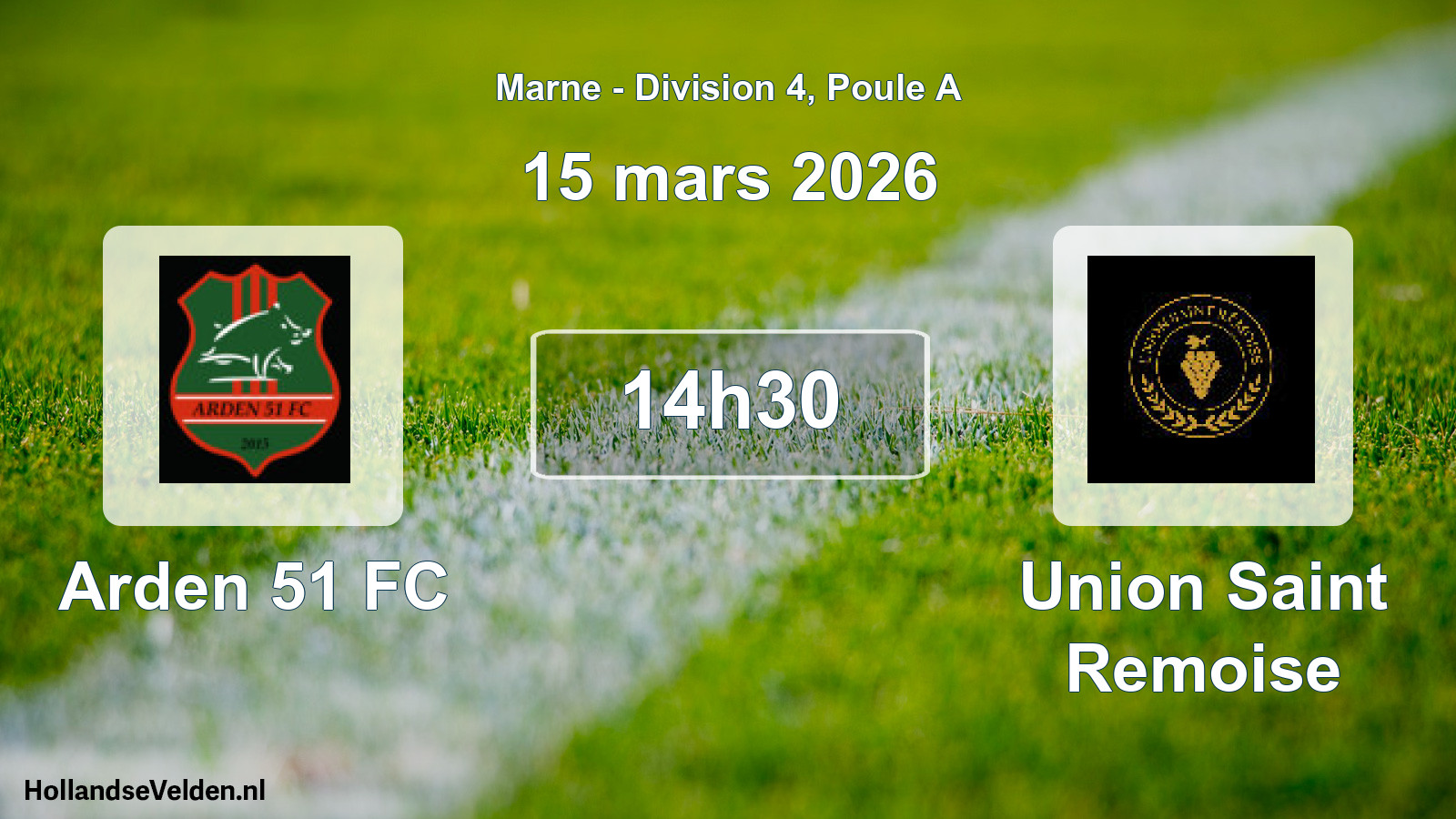 Geplande wedstrijd: Arden 51 FC - Union Saint Remoise (15 maart 2026)