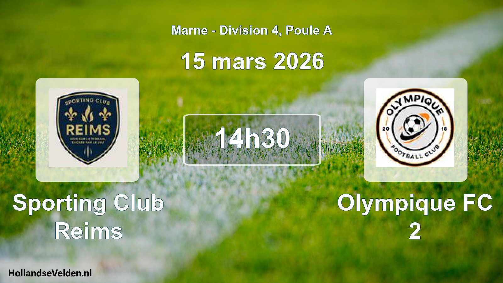 Match programmé: Sporting Club Reims - Olympique FC 2 (15 mars 2026)