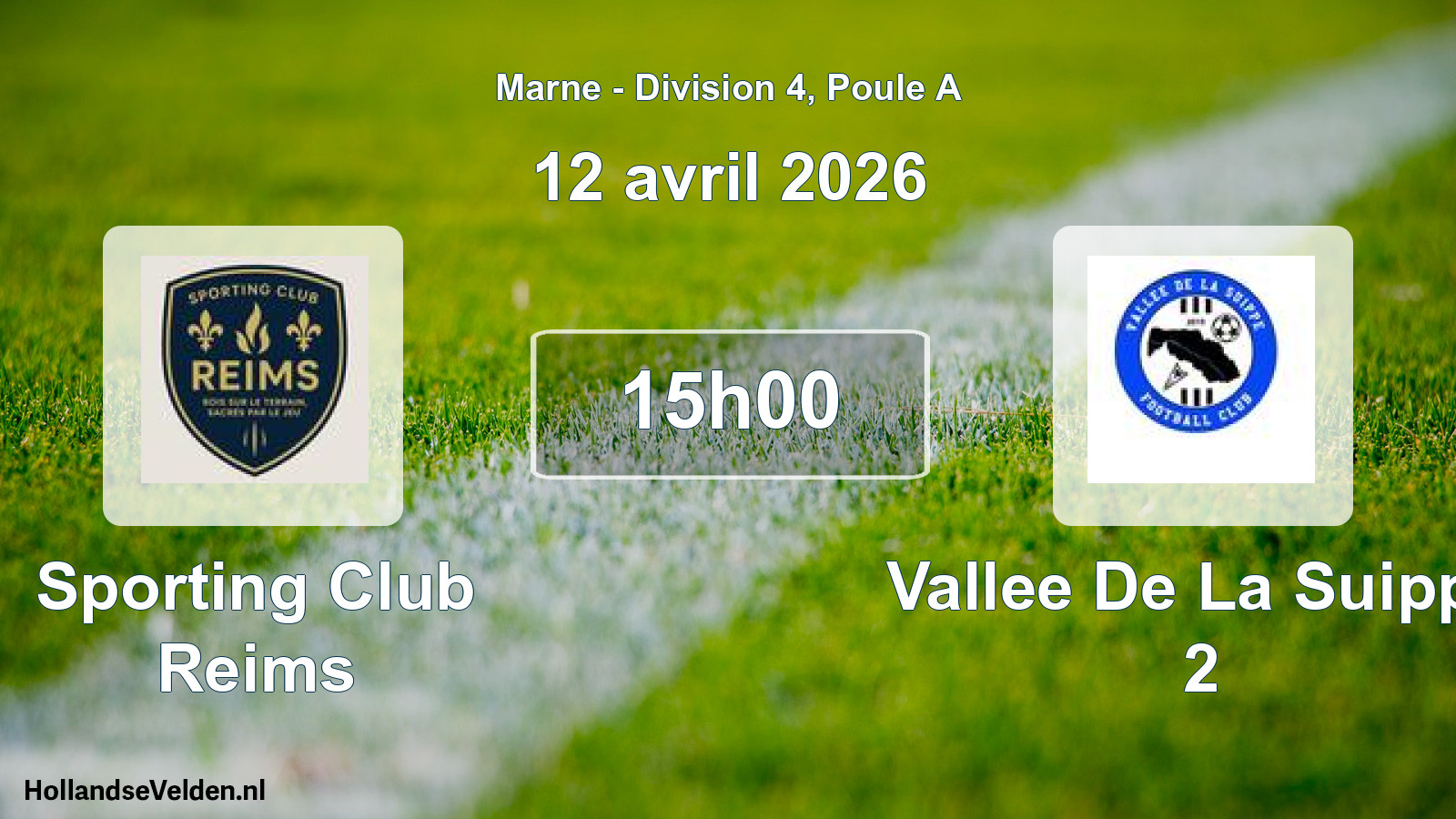 Match programmé: Sporting Club Reims - Vallee De La Suippe 2 (12 avril 2026)