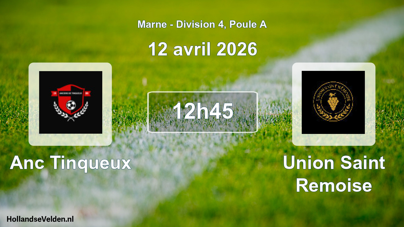 Match programmé: Anc Tinqueux - Union Saint Remoise (12 avril 2026)