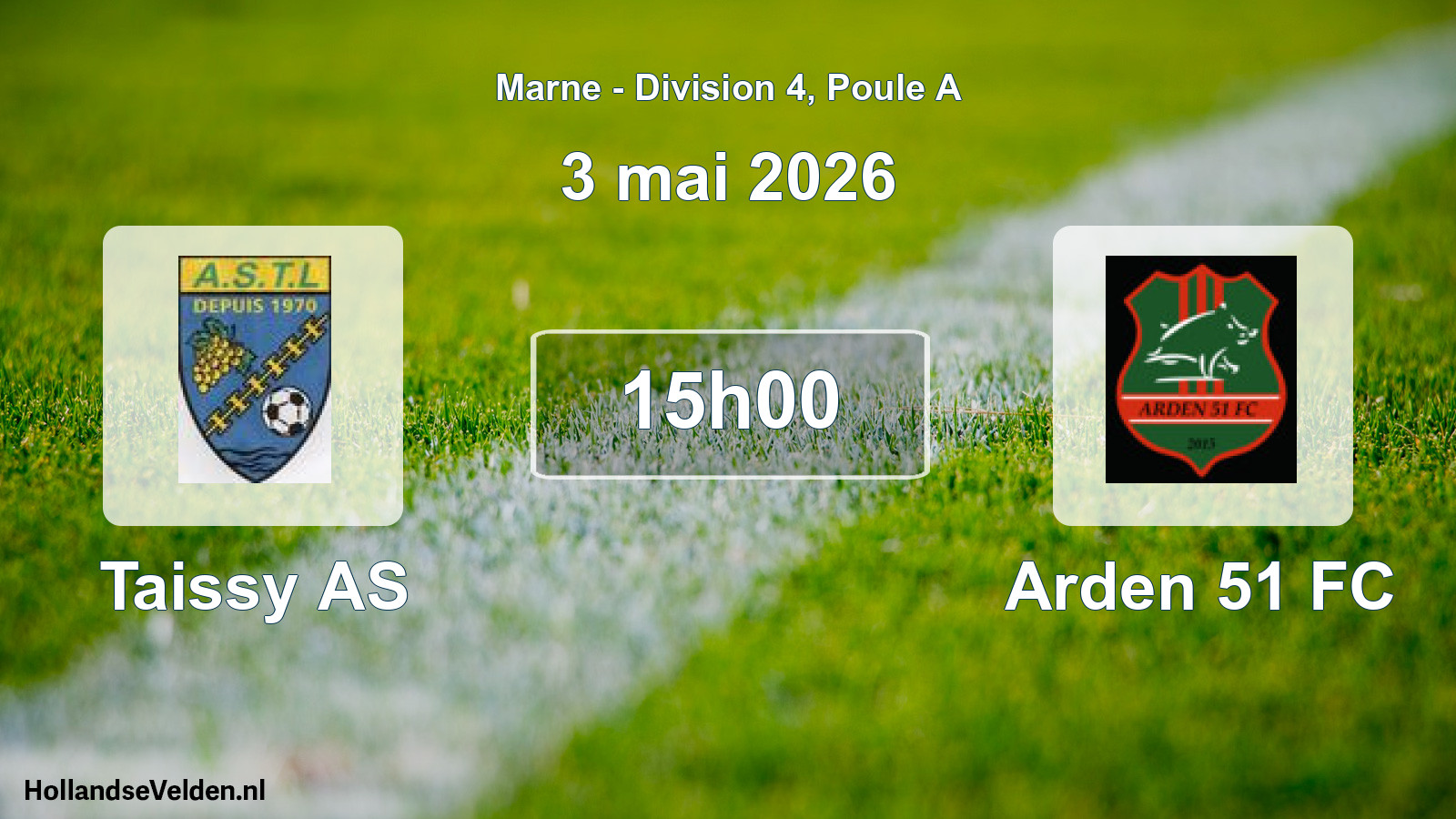 Match programmé: Taissy AS - Arden 51 FC (3 mai 2026)