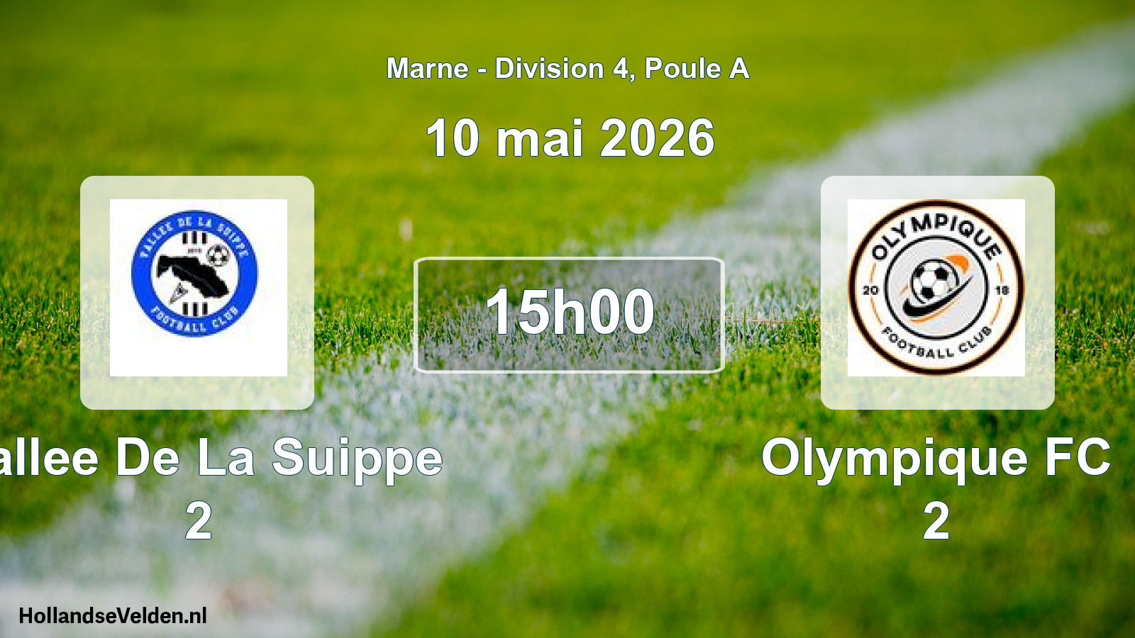 Match programmé: Vallee De La Suippe 2 - Olympique FC 2 (10 mai 2026)