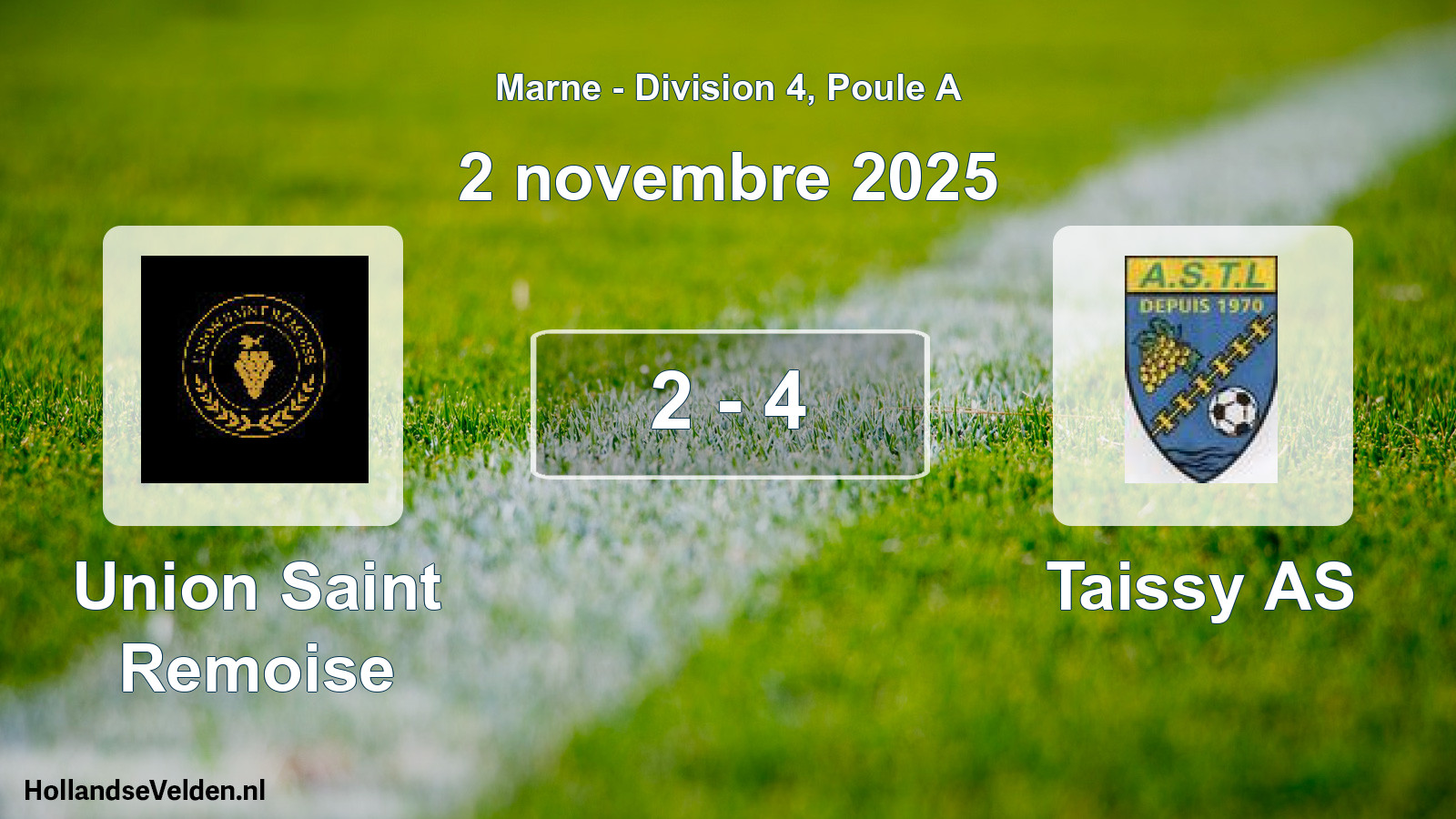 Match joué: Union Saint Remoise - Taissy AS 2 - 4 (2 novembre 2025)