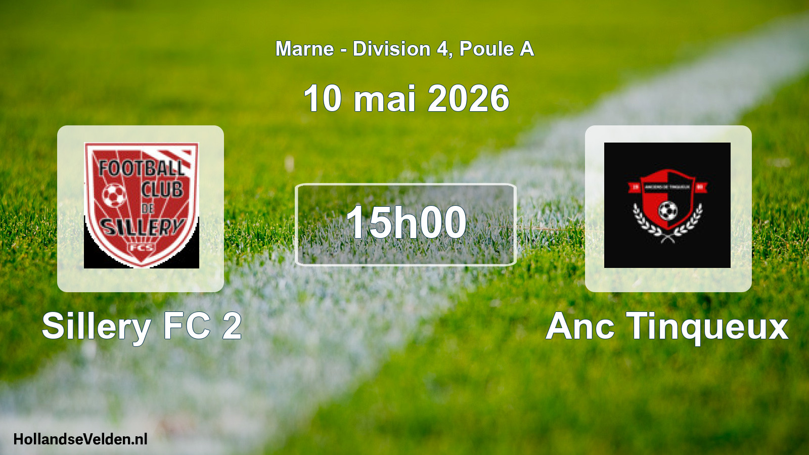 Match programmé: Sillery FC 2 - Anc Tinqueux (10 mai 2026)