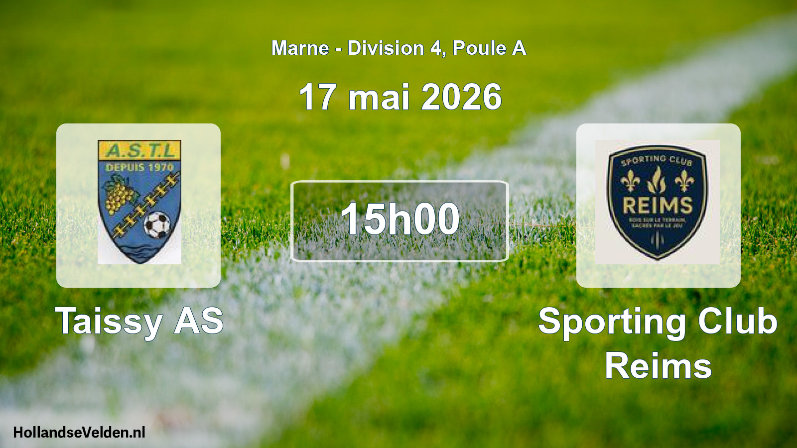 Match programmé: Taissy AS - Sporting Club Reims (17 mai 2026)