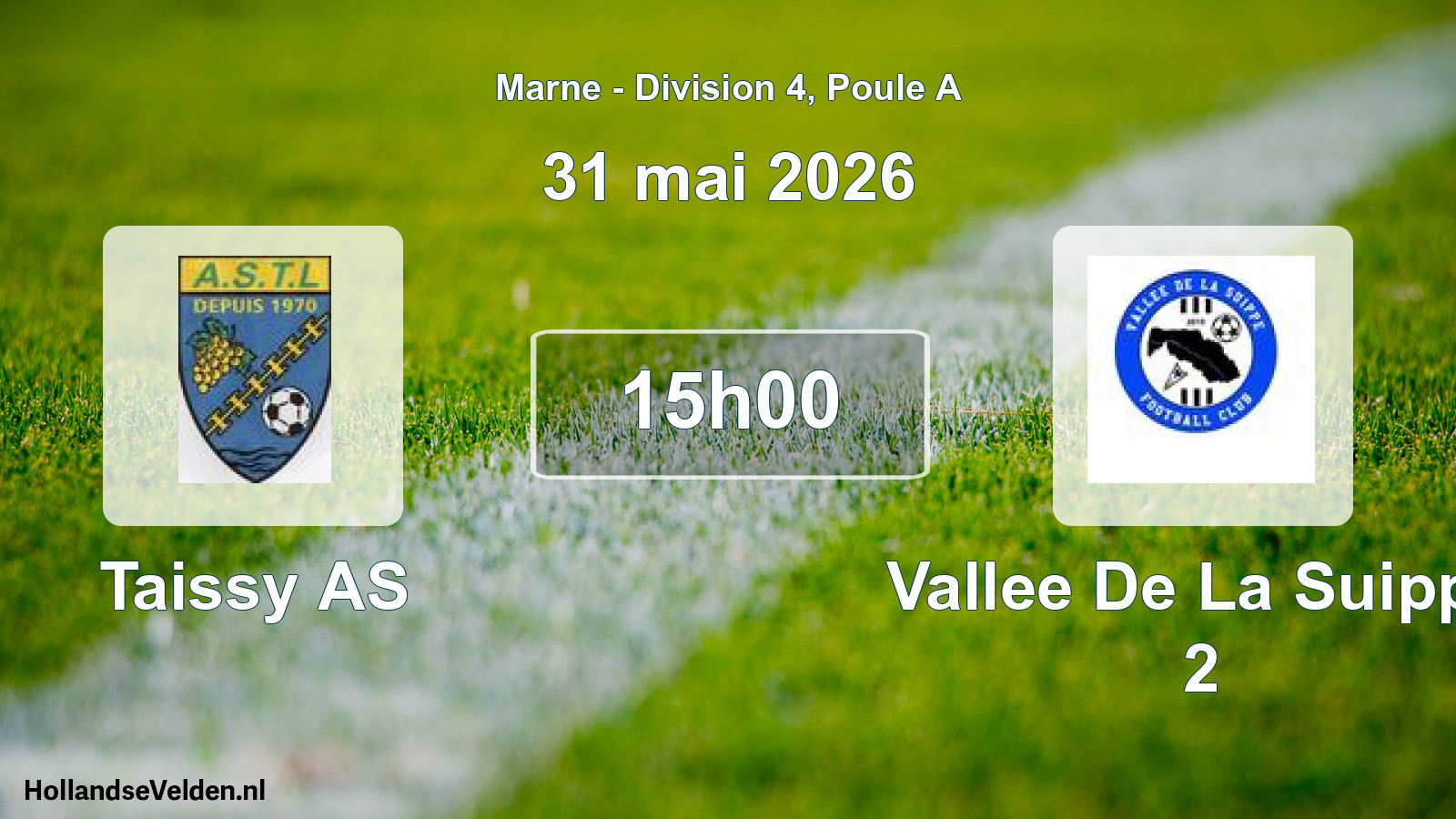 Match programmé: Taissy AS - Vallee De La Suippe 2 (31 mai 2026)