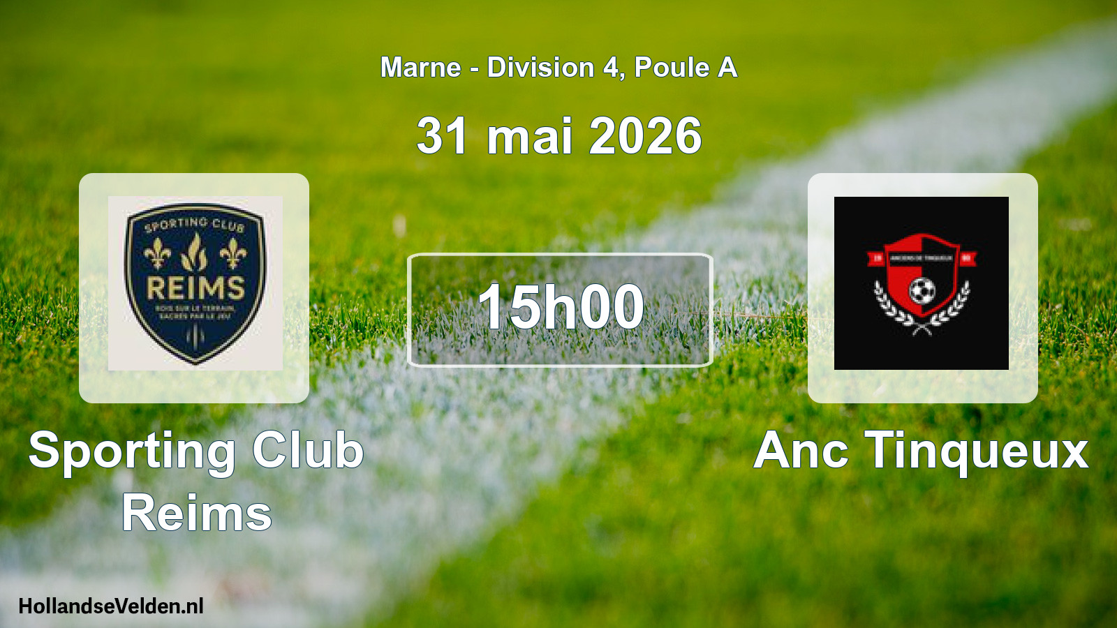 Match programmé: Sporting Club Reims - Anc Tinqueux (31 mai 2026)