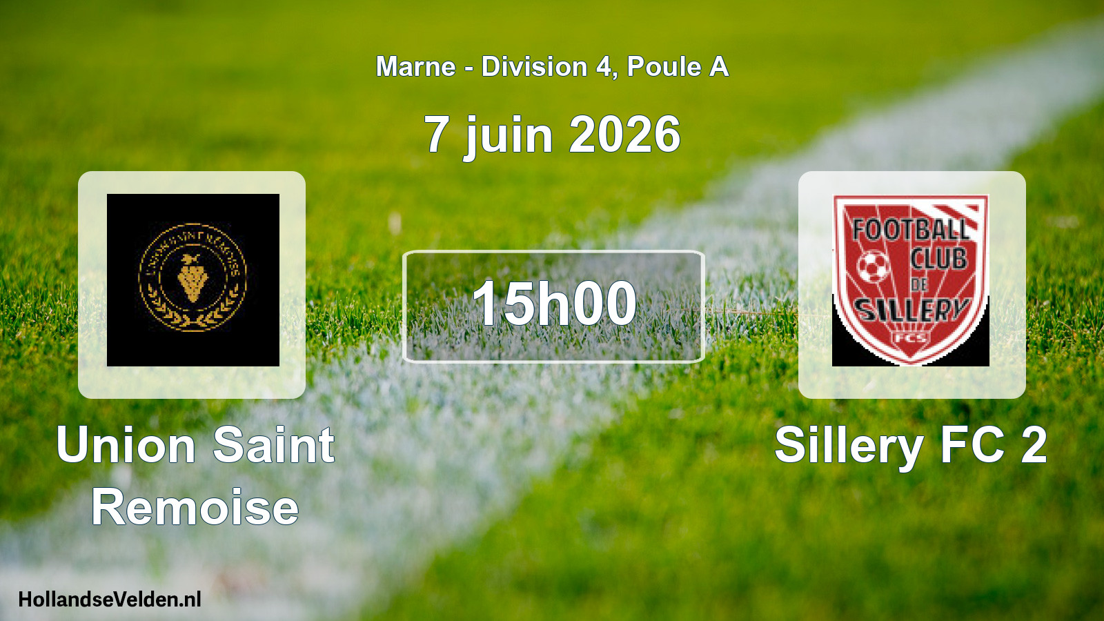 Match programmé: Union Saint Remoise - Sillery FC 2 (7 juin 2026)