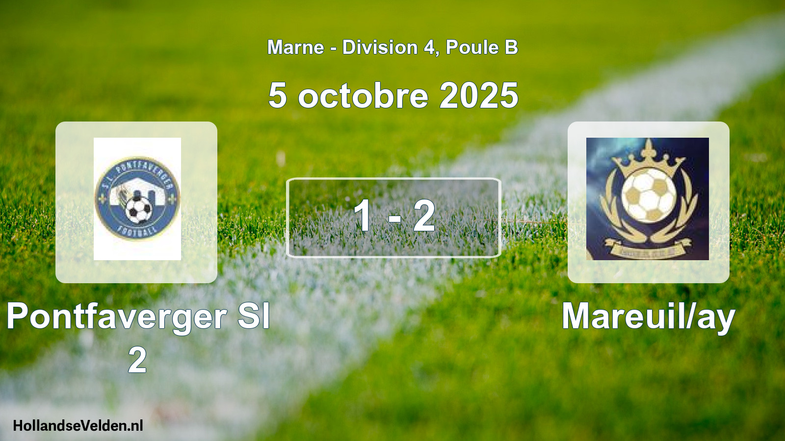 Match joué: Pontfaverger Sl 2 - Mareuil/ay 1 - 2 (5 octobre 2025)