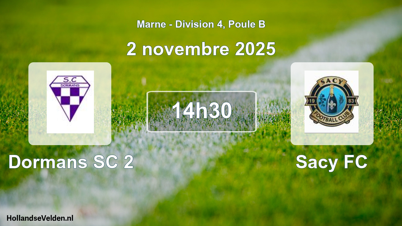 Match programmé: Dormans SC 2 - Sacy FC (2 novembre 2025)