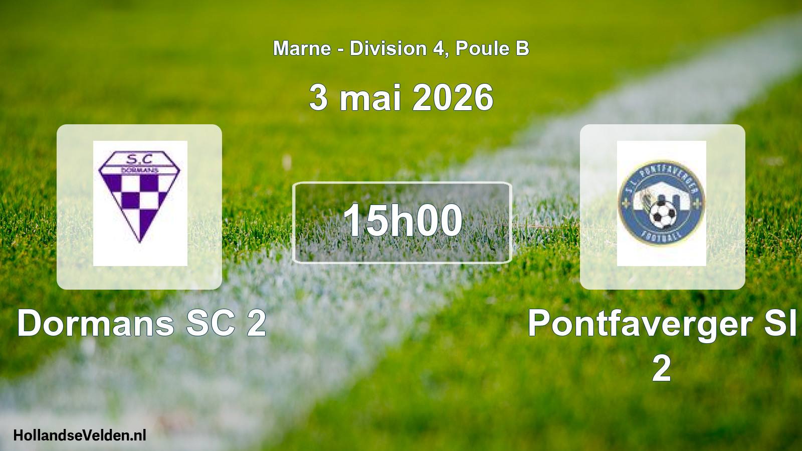 Match programmé: Dormans SC 2 - Pontfaverger Sl 2 (3 mai 2026)