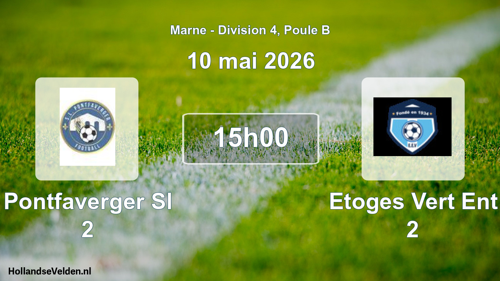 Match programmé: Pontfaverger Sl 2 - Etoges Vert Ent 2 (10 mai 2026)
