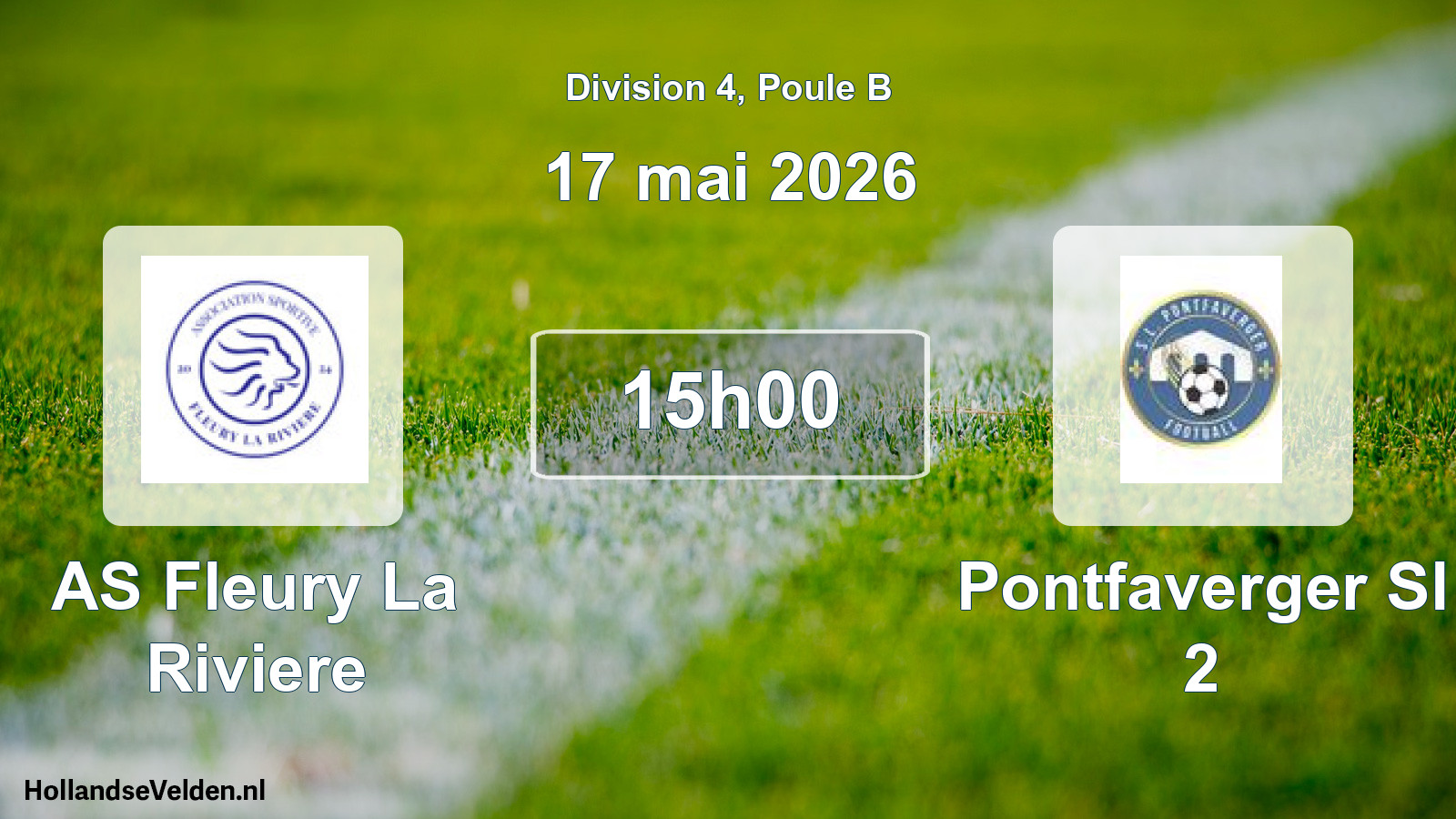 Match programmé: AS Fleury La Riviere - Pontfaverger Sl 2 (17 mai 2026)