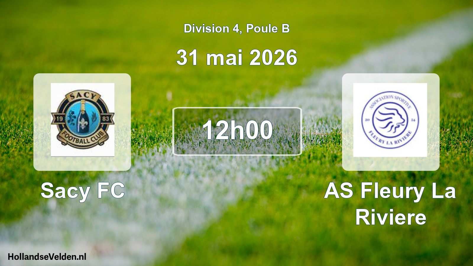 Match programmé: Sacy FC - AS Fleury La Riviere (31 mai 2026)