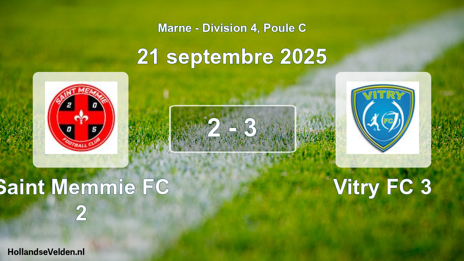 Gespeelde wedstrijd: Saint Memmie FC 2 - Vitry FC 3 2 - 3 (21 september 2025)