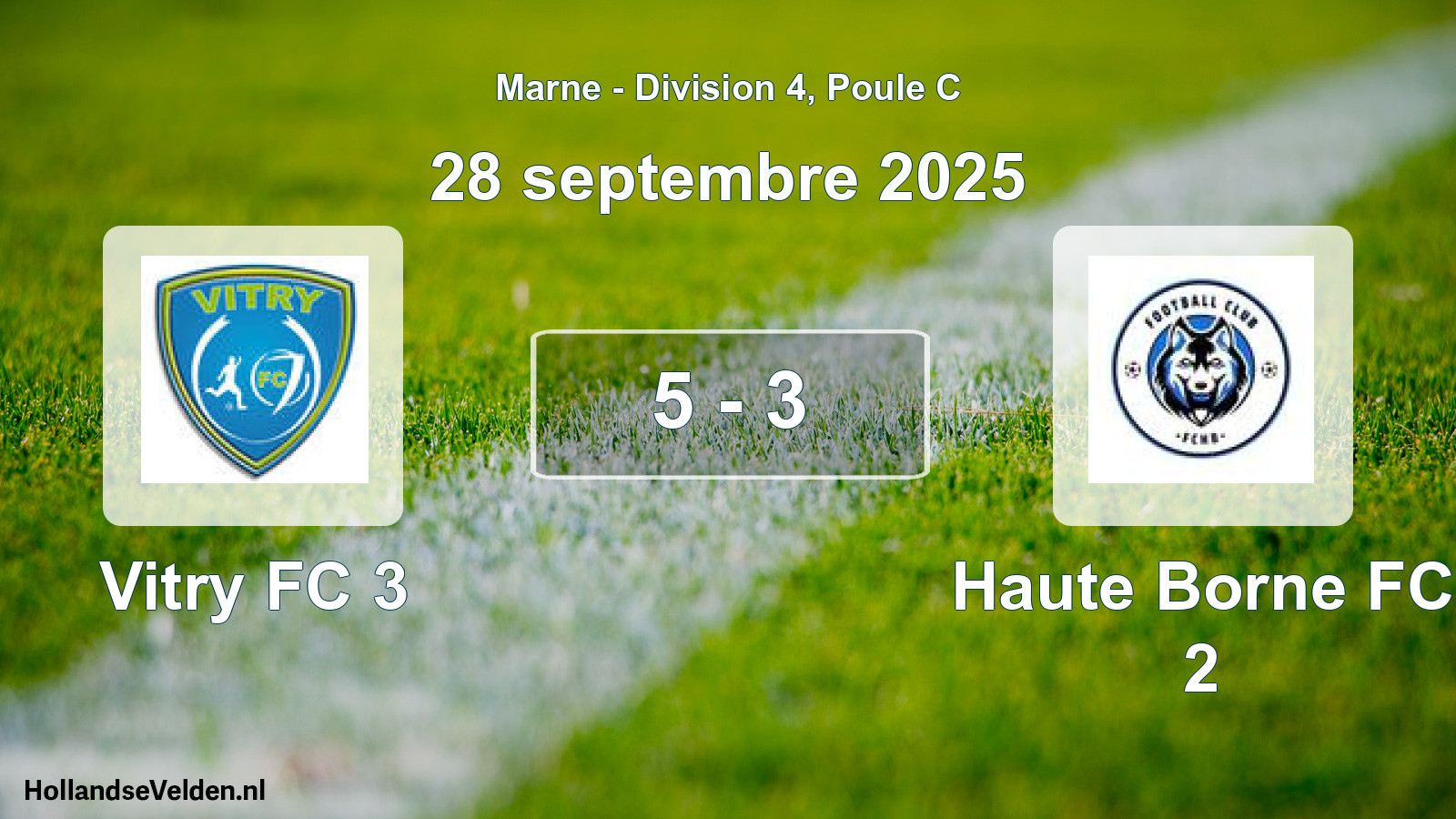 Match joué: Vitry FC 3 - Haute Borne FC 2 5 - 3 (28 septembre 2025)