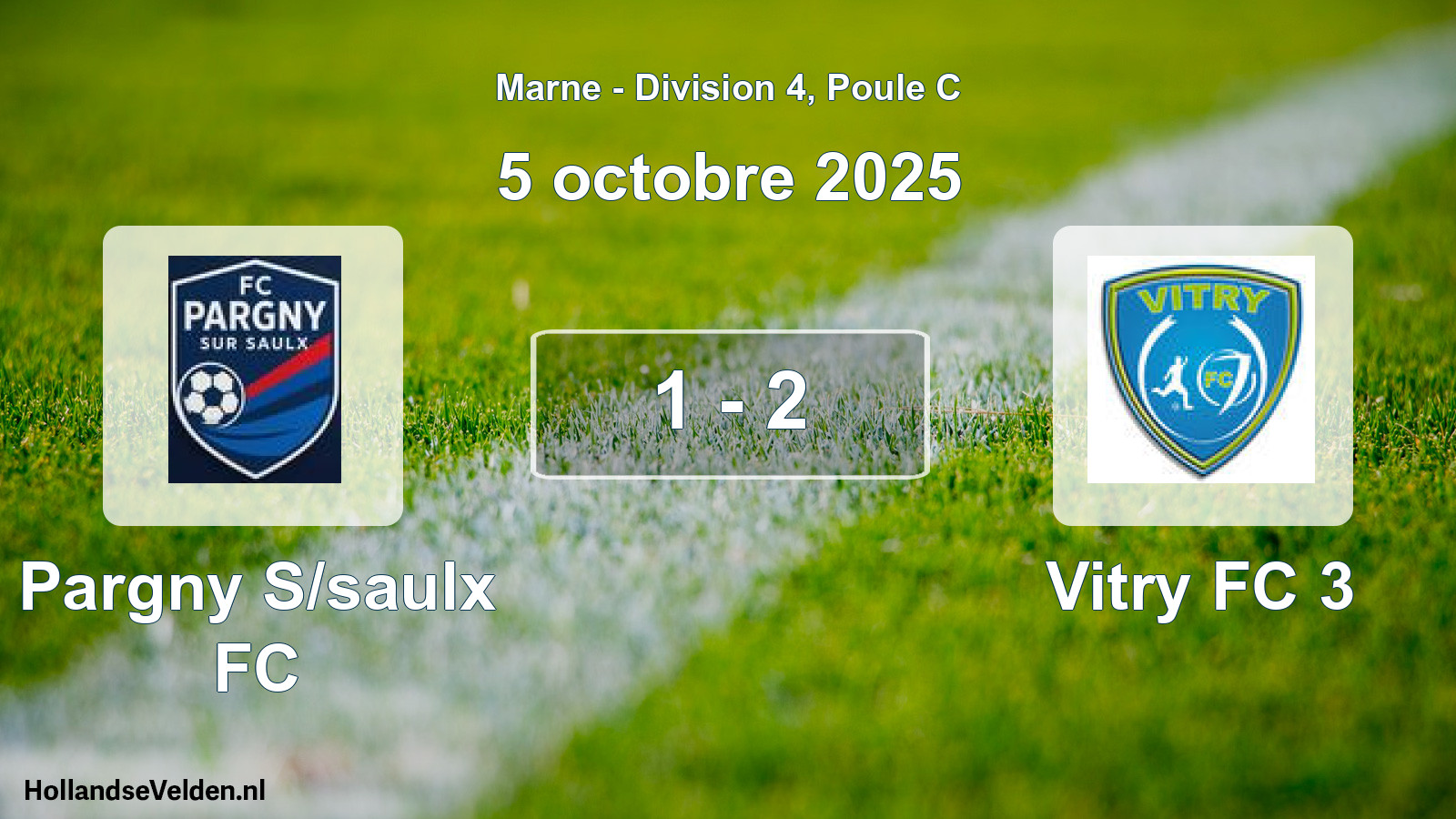 Gespeelde wedstrijd: Pargny S/saulx FC - Vitry FC 3 1 - 2 (5 oktober 2025)