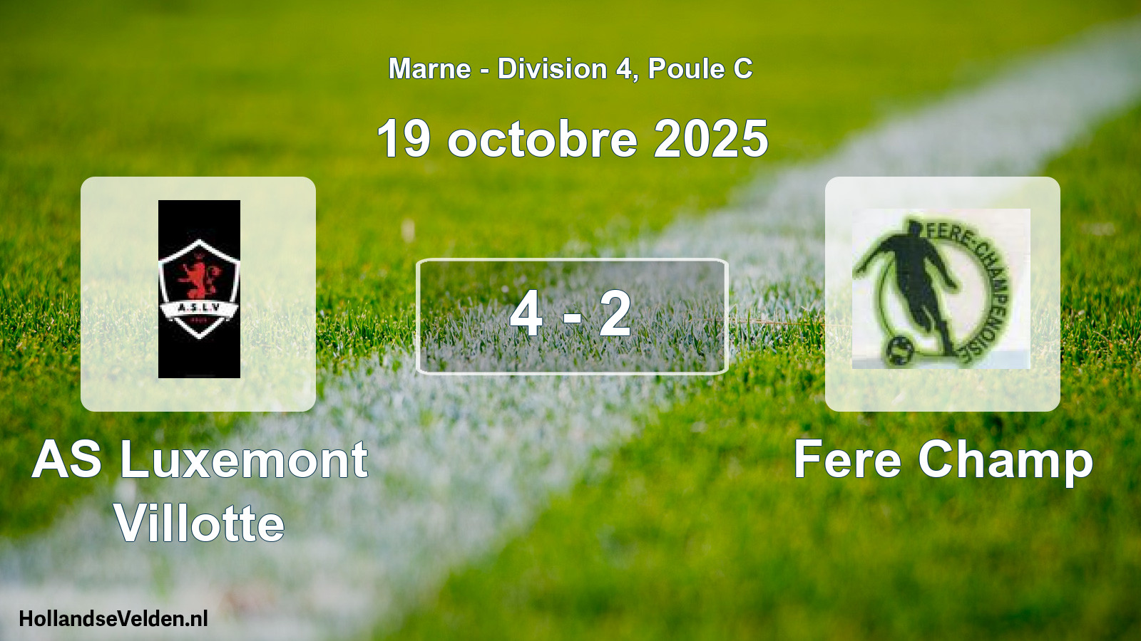Match joué: AS Luxemont Villotte - Fere Champ 4 - 2 (19 octobre 2025)