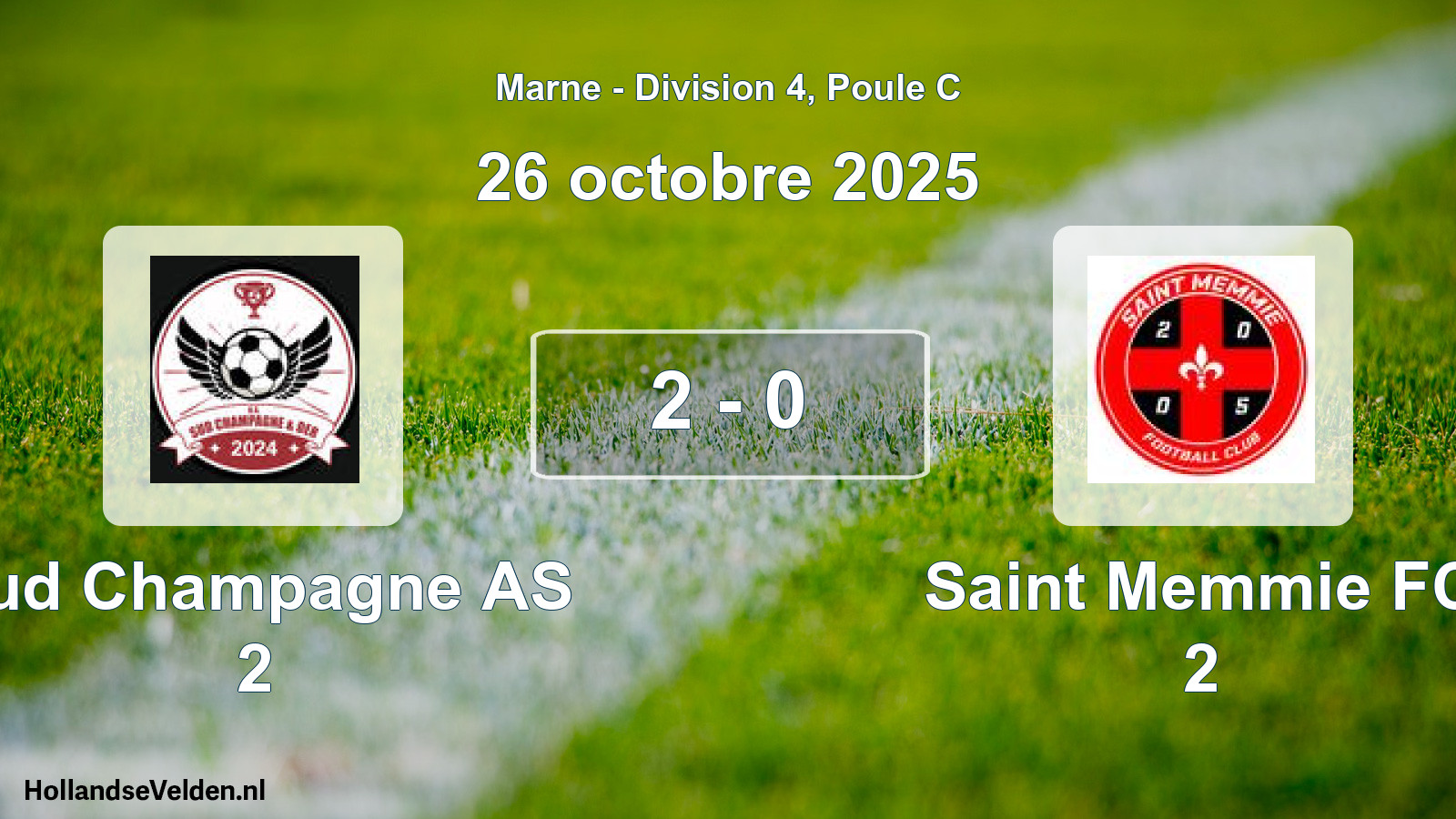 Total number of matches played: Sud Champagne AS 2 - Saint Memmie FC 2 2 - 0 (26 October 2025)