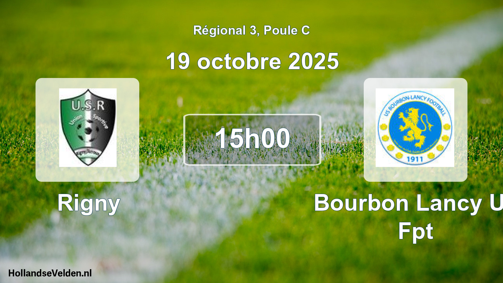 Geplande wedstrijd: Rigny - Bourbon Lancy Us Fpt (19 octobre 2025)