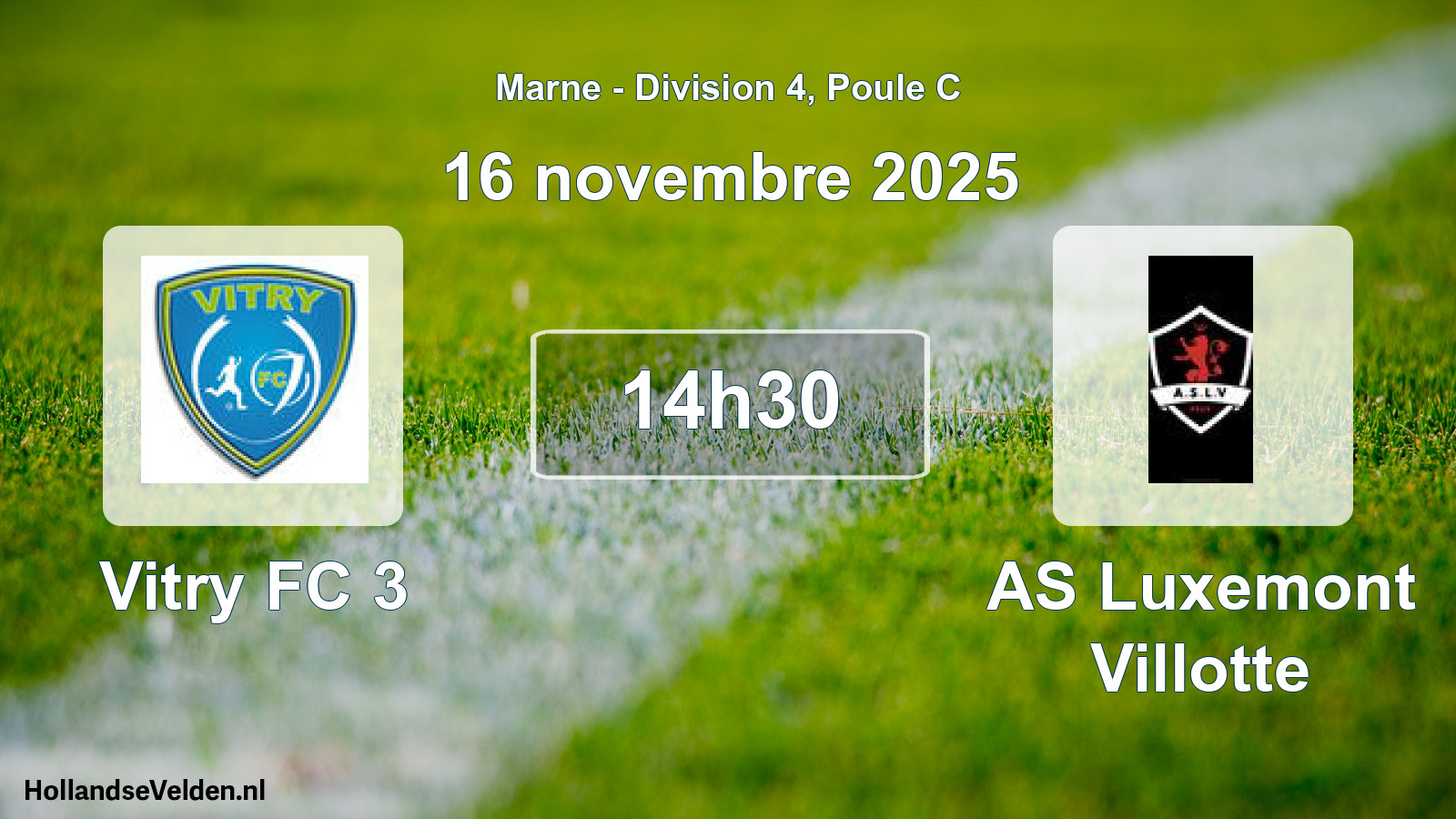 Match programmé: Vitry FC 3 - AS Luxemont Villotte (16 novembre 2025)