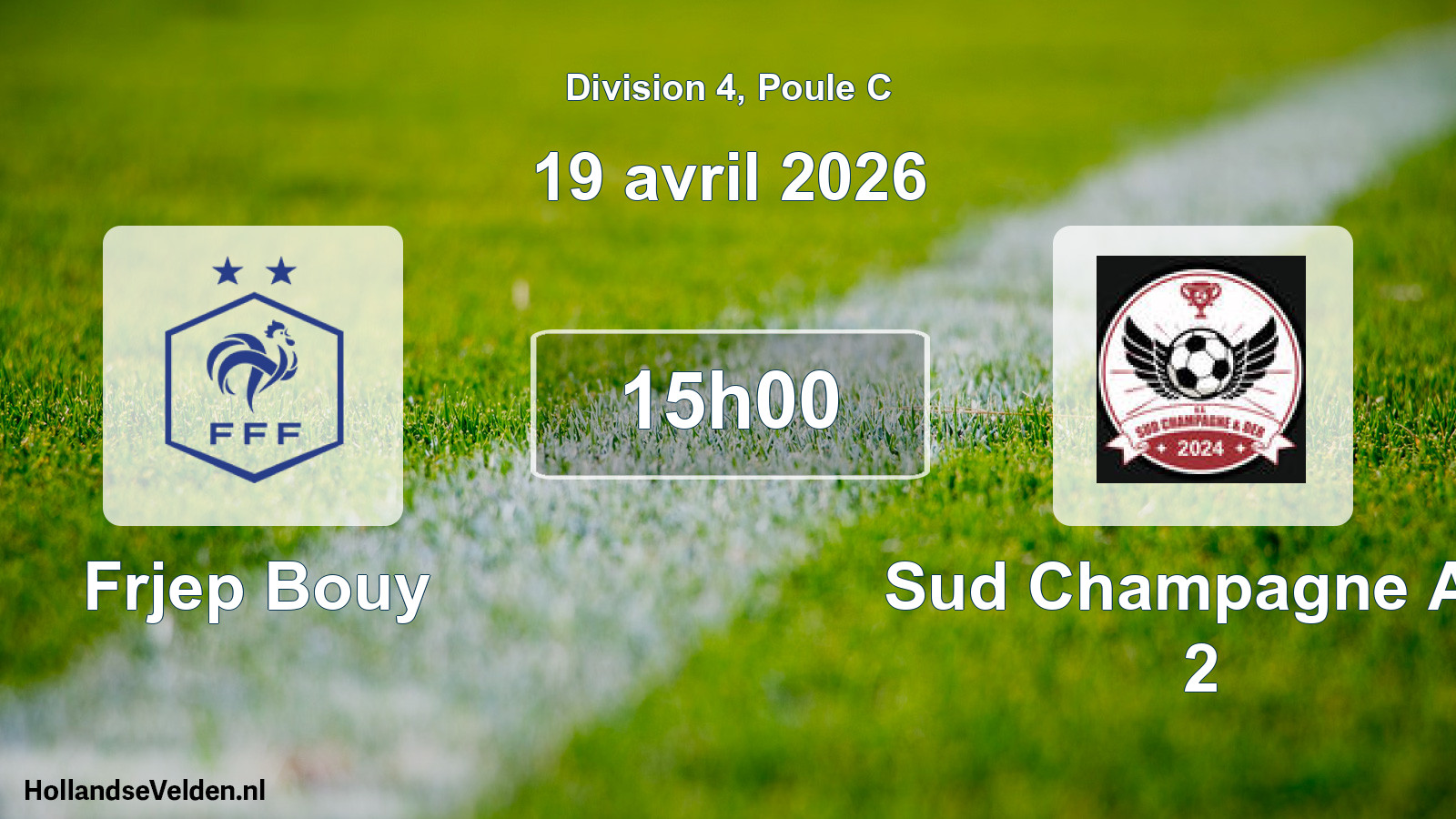 Match programmé: Frjep Bouy - Sud Champagne AS 2 (19 avril 2026)