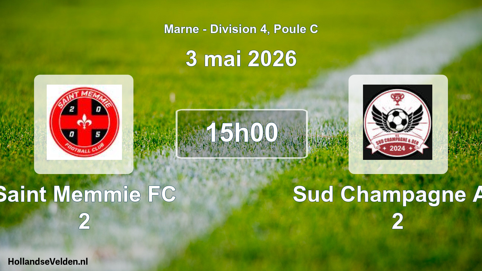 Match programmé: Saint Memmie FC 2 - Sud Champagne AS 2 (3 mai 2026)