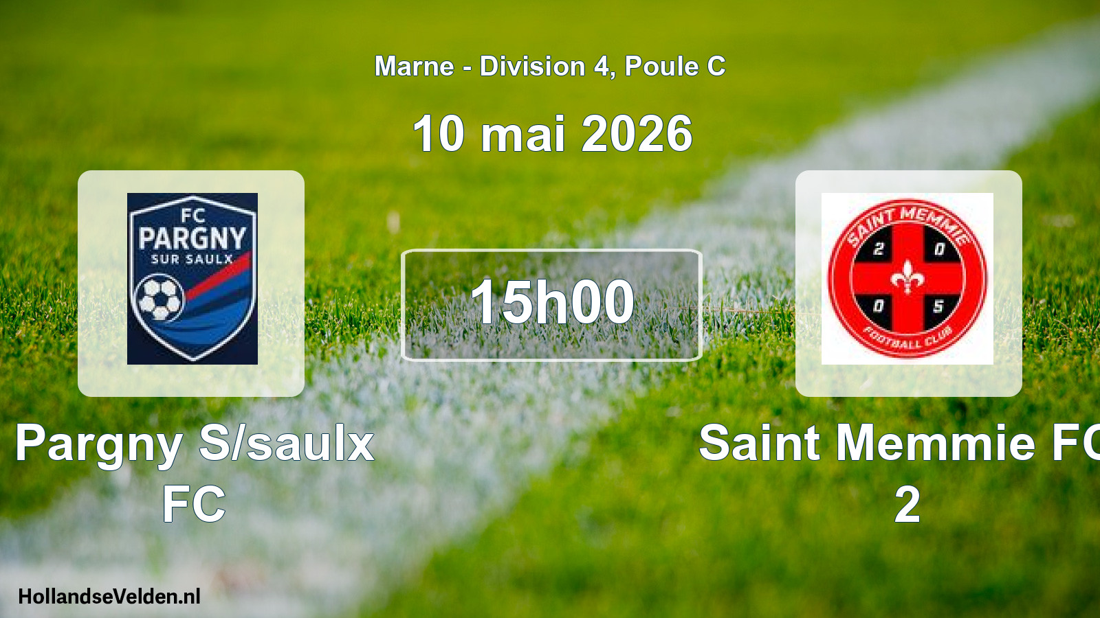 Match programmé: Pargny S/saulx FC - Saint Memmie FC 2 (10 mai 2026)