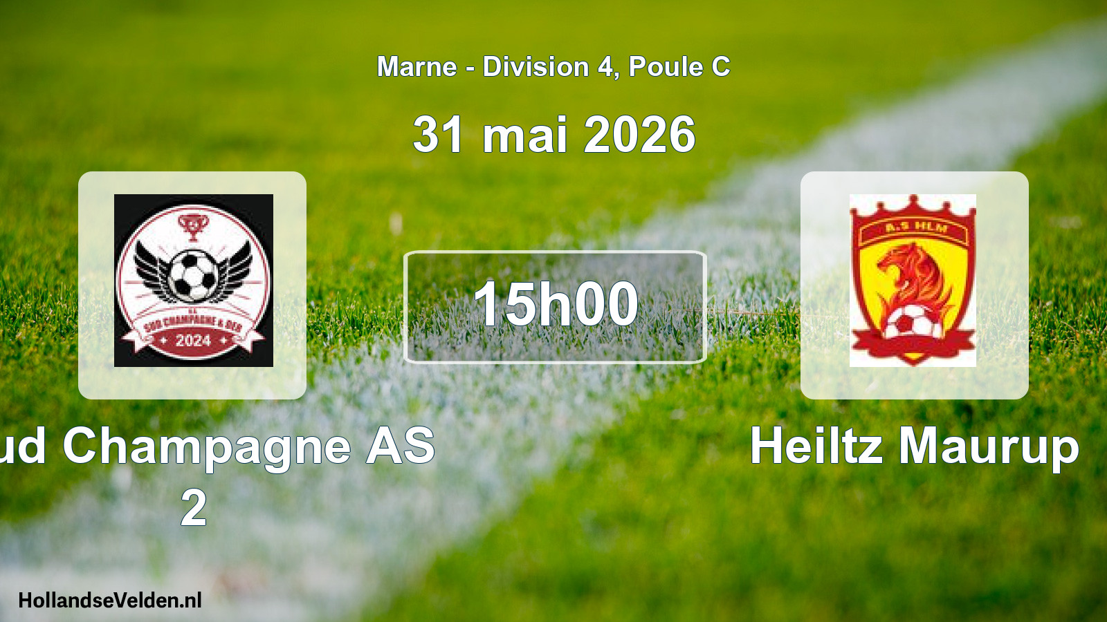 Match programmé: Sud Champagne AS 2 - Heiltz Maurup (31 mai 2026)