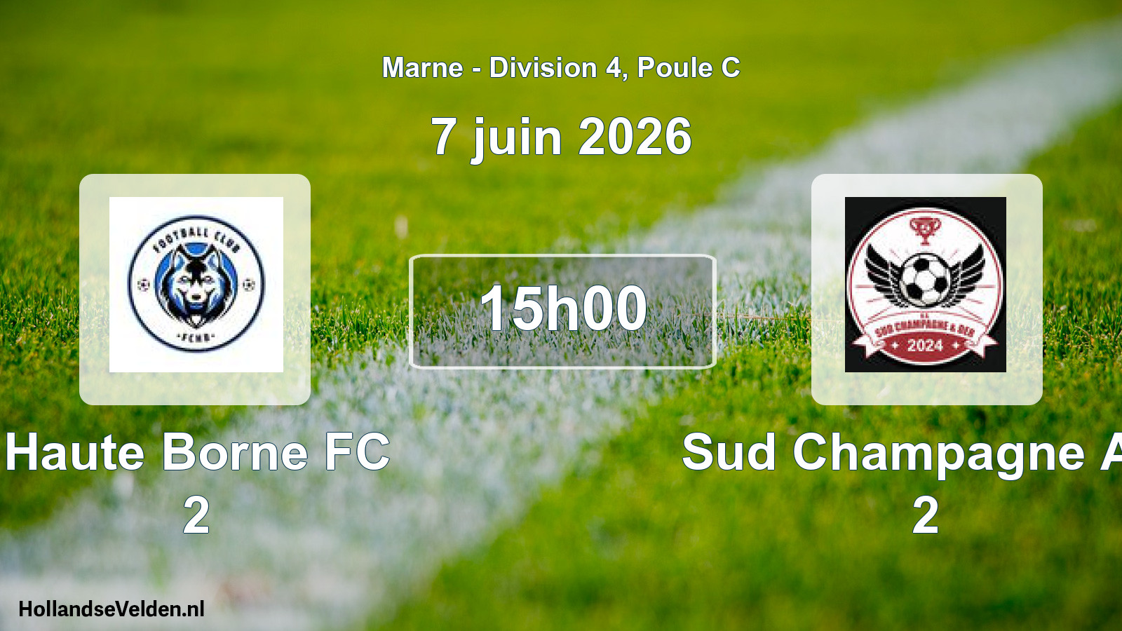 Match programmé: Haute Borne FC 2 - Sud Champagne AS 2 (7 juin 2026)