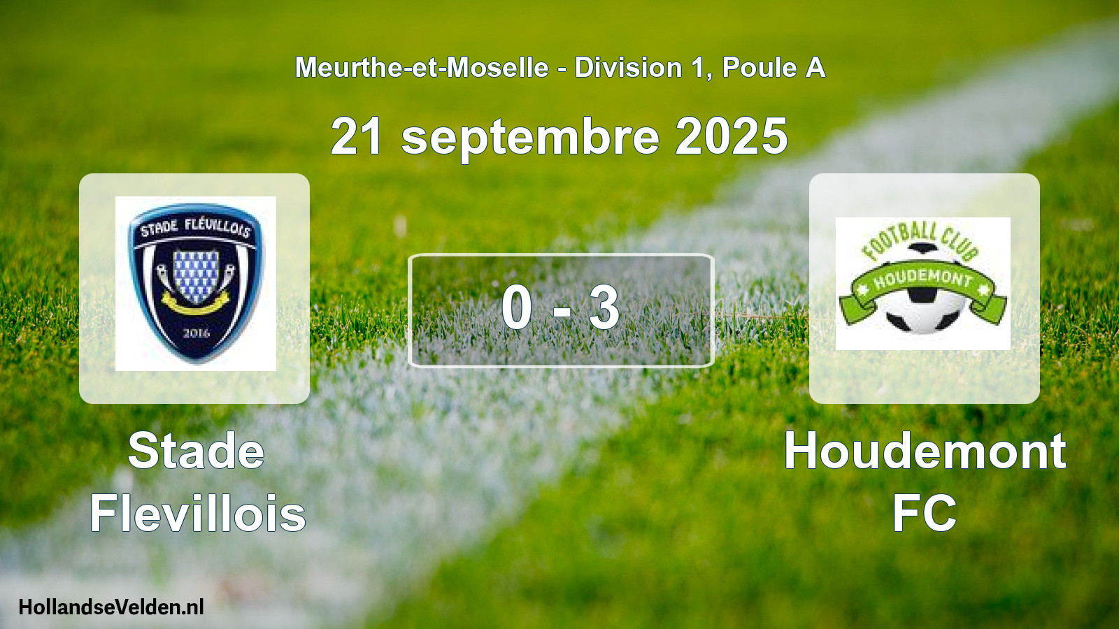 Match joué: Stade Flevillois - Houdemont FC 0 - 3 (21 septembre 2025)
