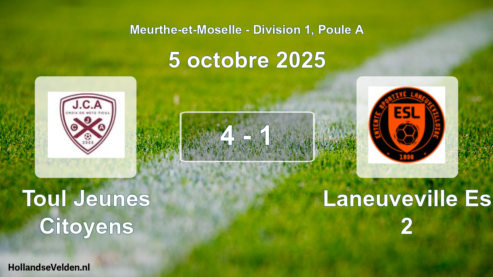 Total number of matches played: Toul Jeunes Citoyens - Laneuveville Es 2 4 - 1 (5 October 2025)