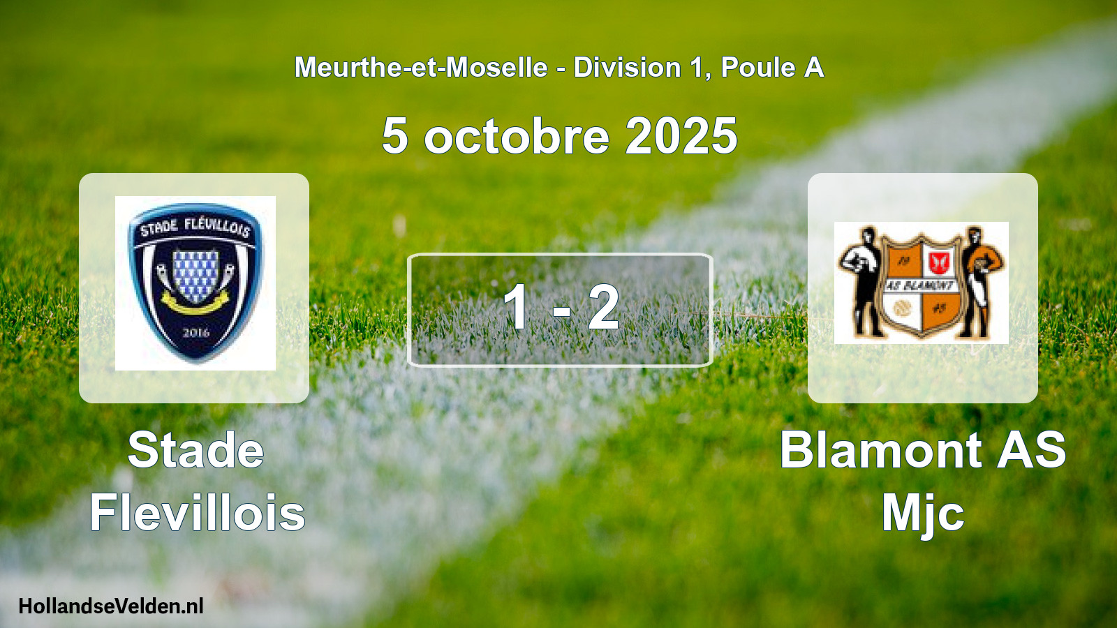 Total number of matches played: Stade Flevillois - Blamont AS Mjc 1 - 2 (5 October 2025)