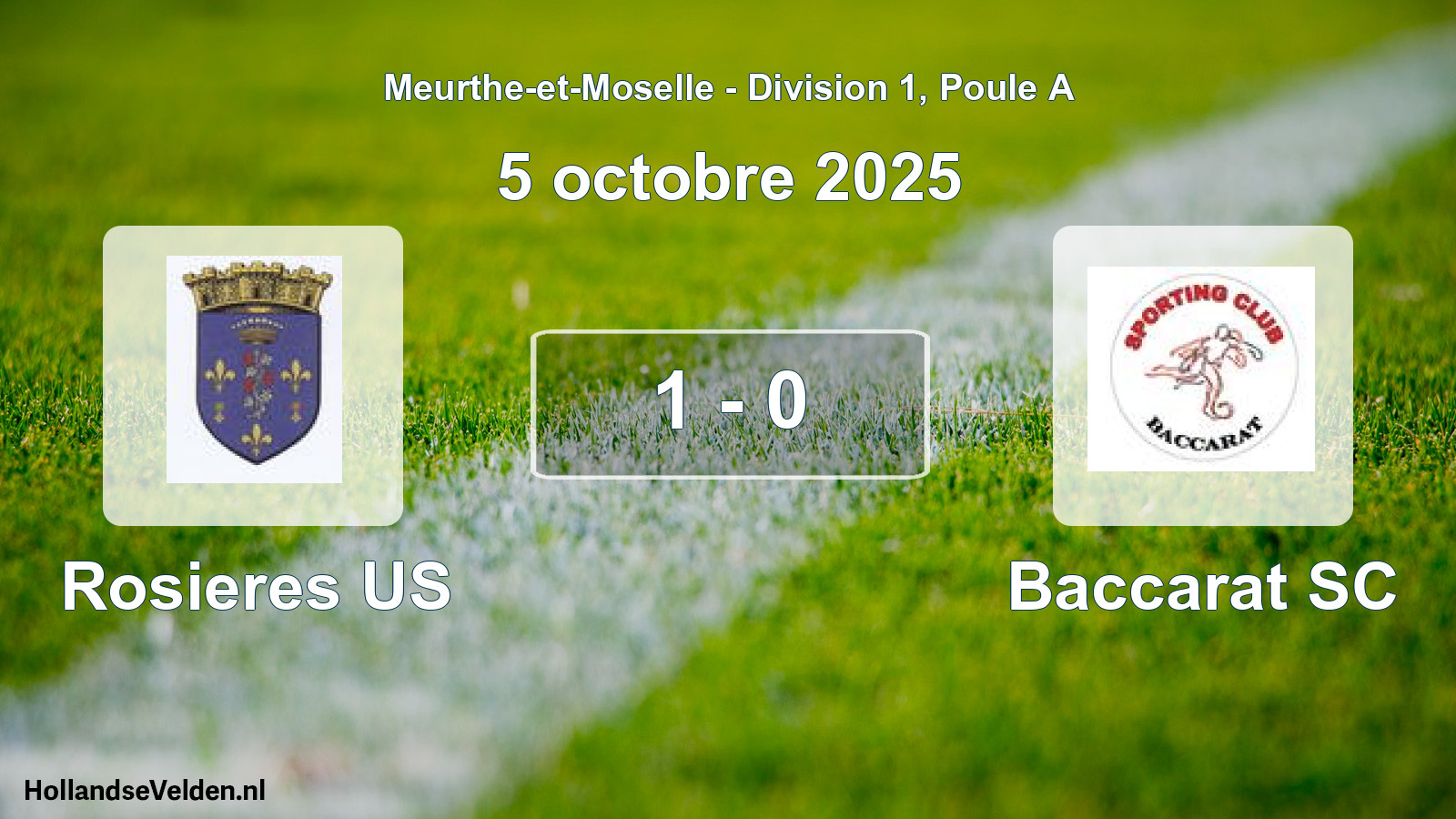 Total number of matches played: Rosieres US - Baccarat SC 1 - 0 (5 October 2025)