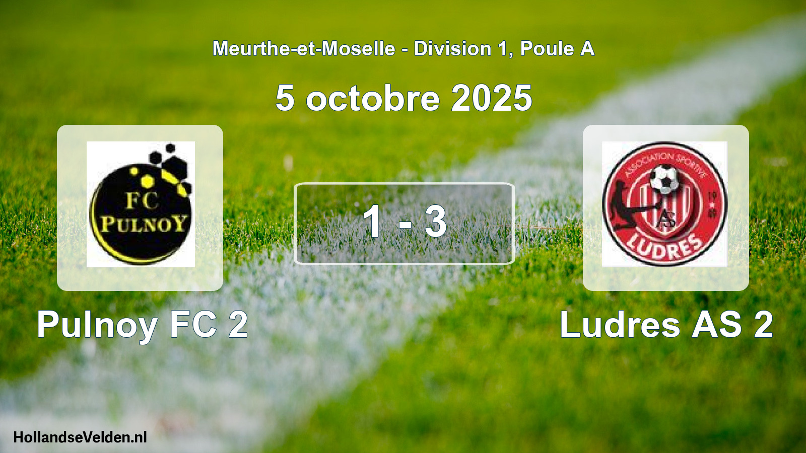 Total number of matches played: Pulnoy FC 2 - Ludres AS 2 1 - 3 (5 October 2025)