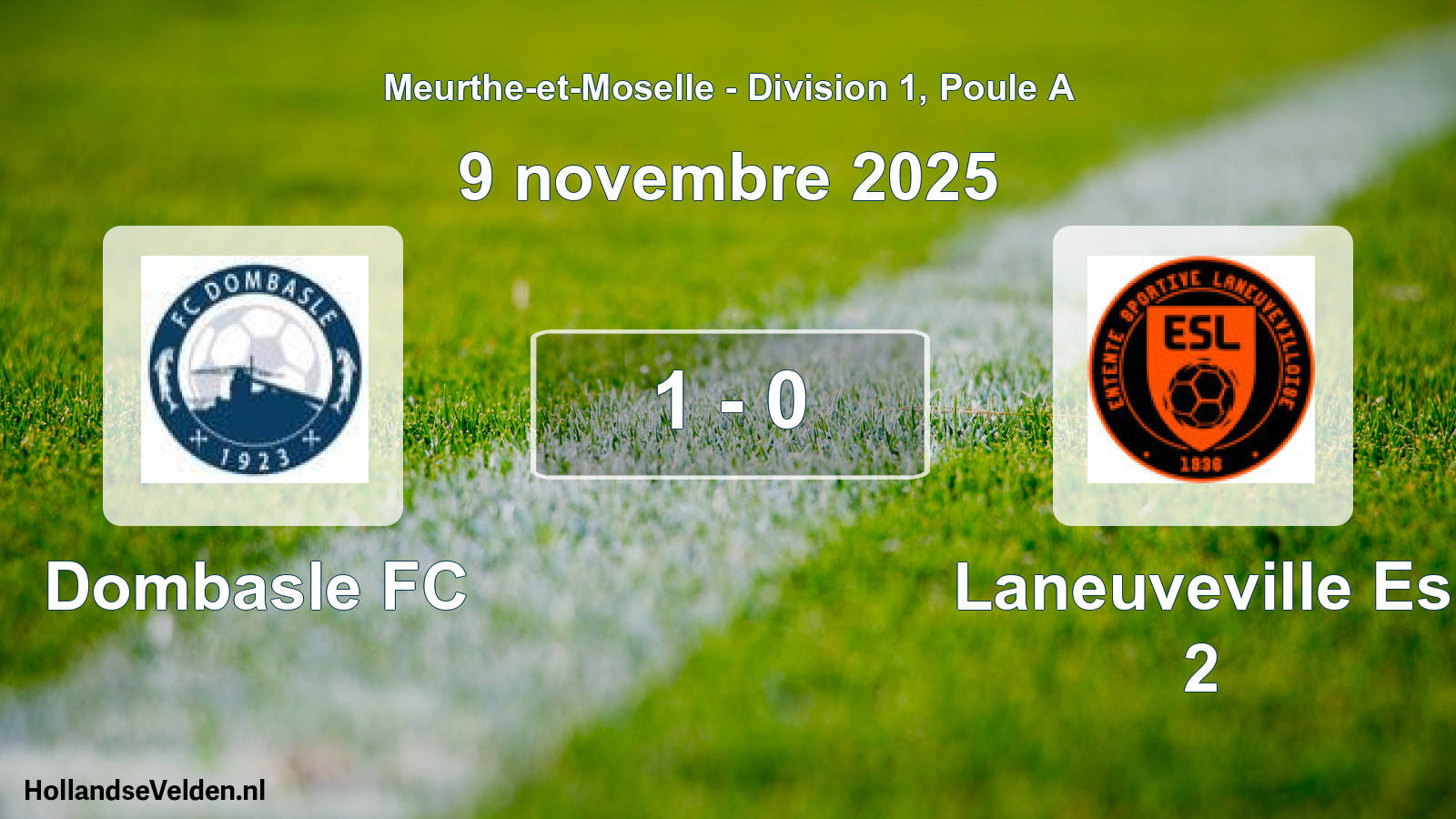 Match joué: Dombasle FC - Laneuveville Es 2 1 - 0 (9 novembre 2025)