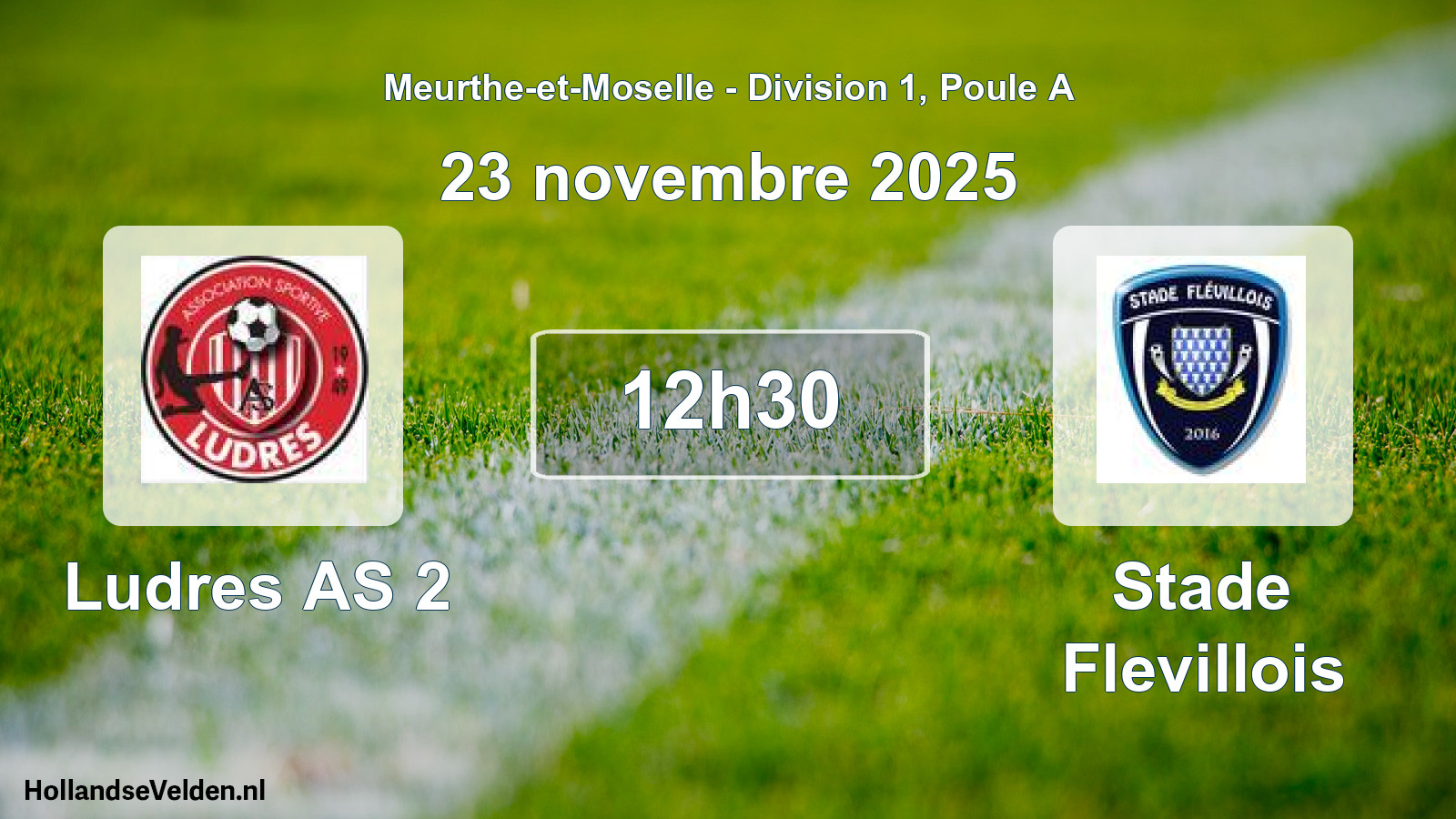 Match programmé: Ludres AS 2 - Stade Flevillois (23 novembre 2025)