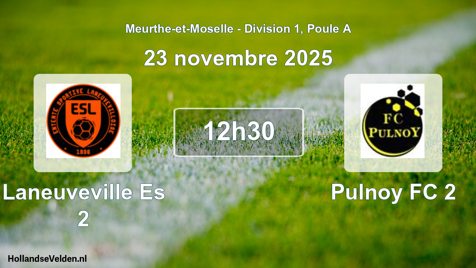 Match programmé: Laneuveville Es 2 - Pulnoy FC 2 (23 novembre 2025)
