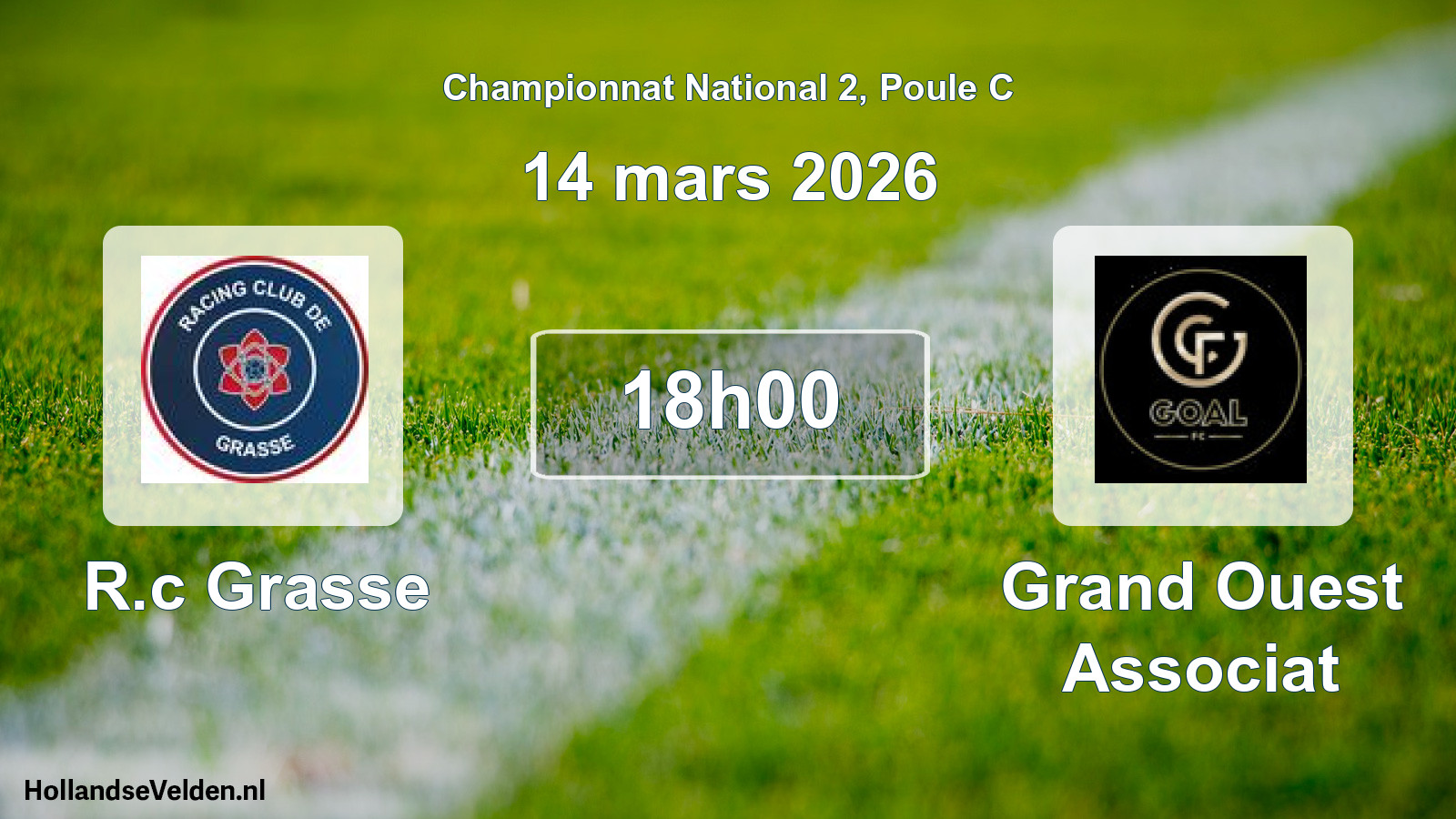 Geplande wedstrijd: R.c Grasse - Grand Ouest Associat (14 maart 2026)