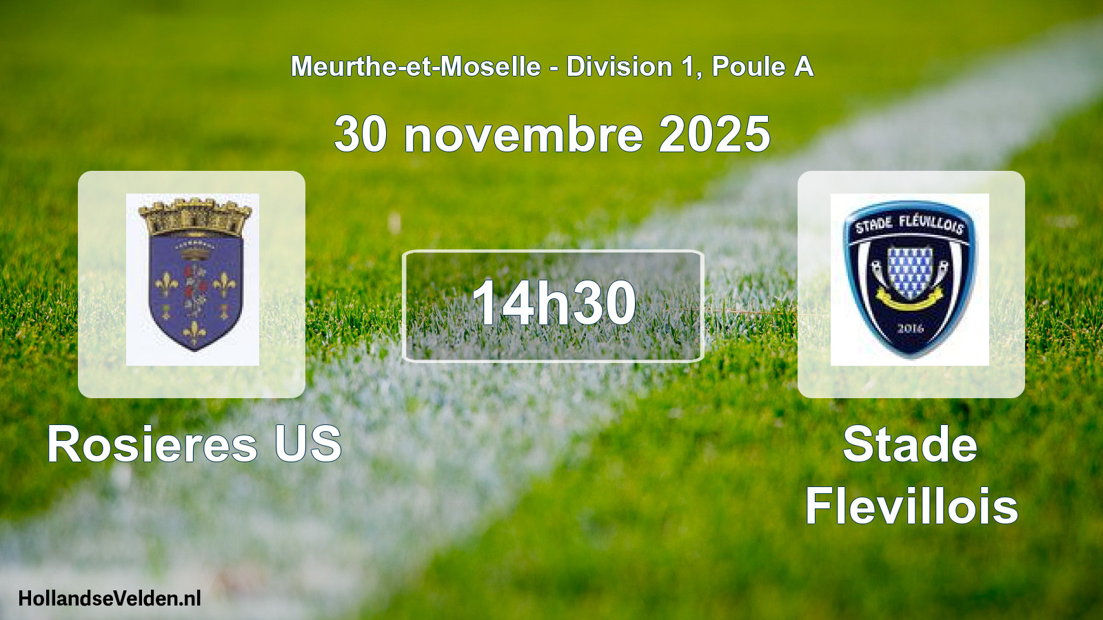 Match programmé: Rosieres US - Stade Flevillois (30 novembre 2025)