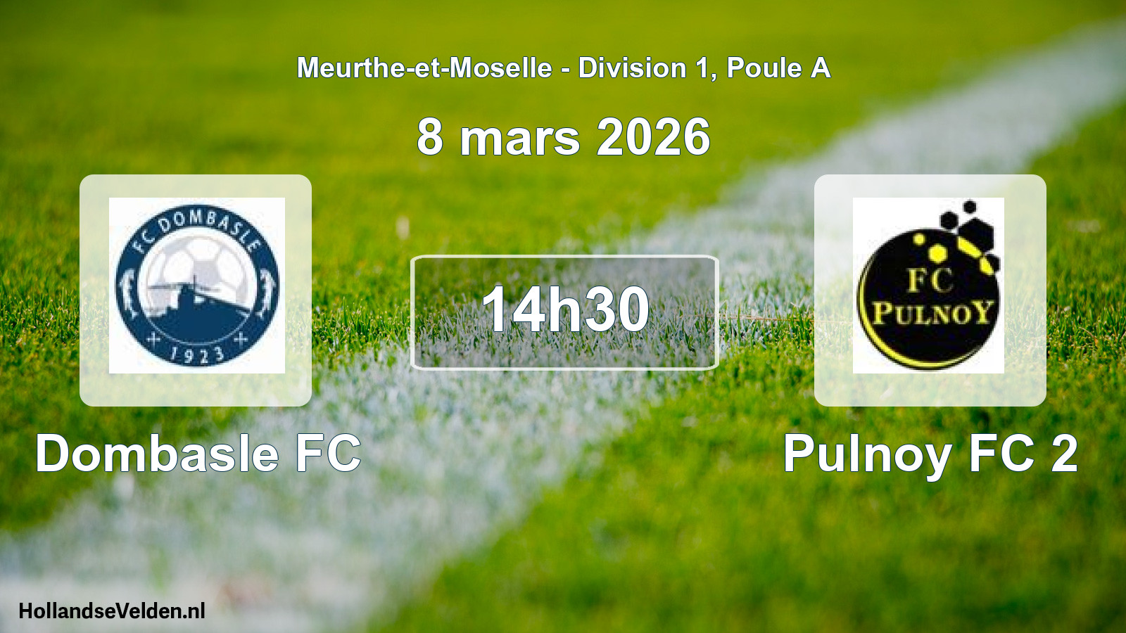 Match programmé: Dombasle FC - Pulnoy FC 2 (8 mars 2026)
