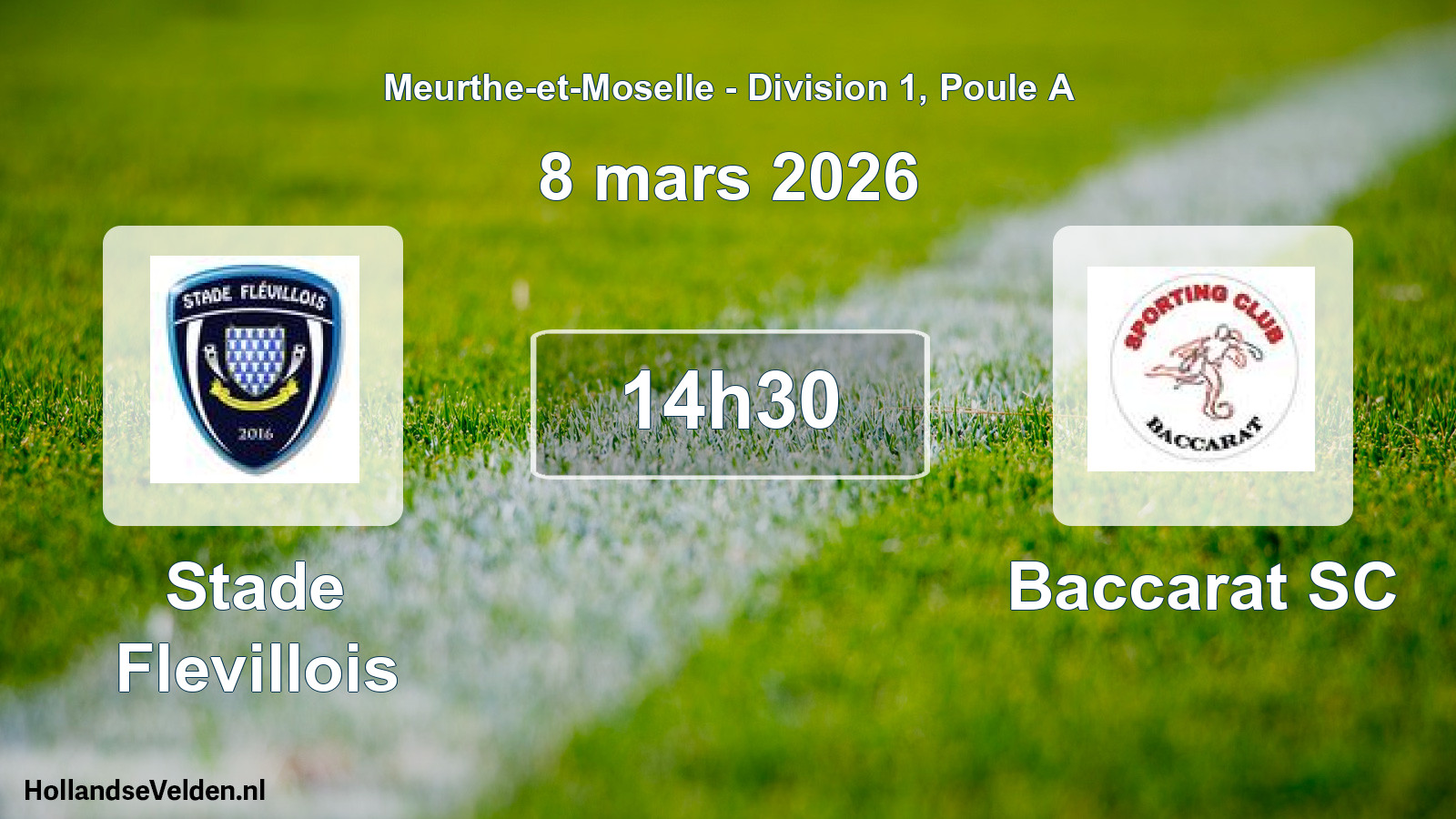 Match programmé: Stade Flevillois - Baccarat SC (8 mars 2026)