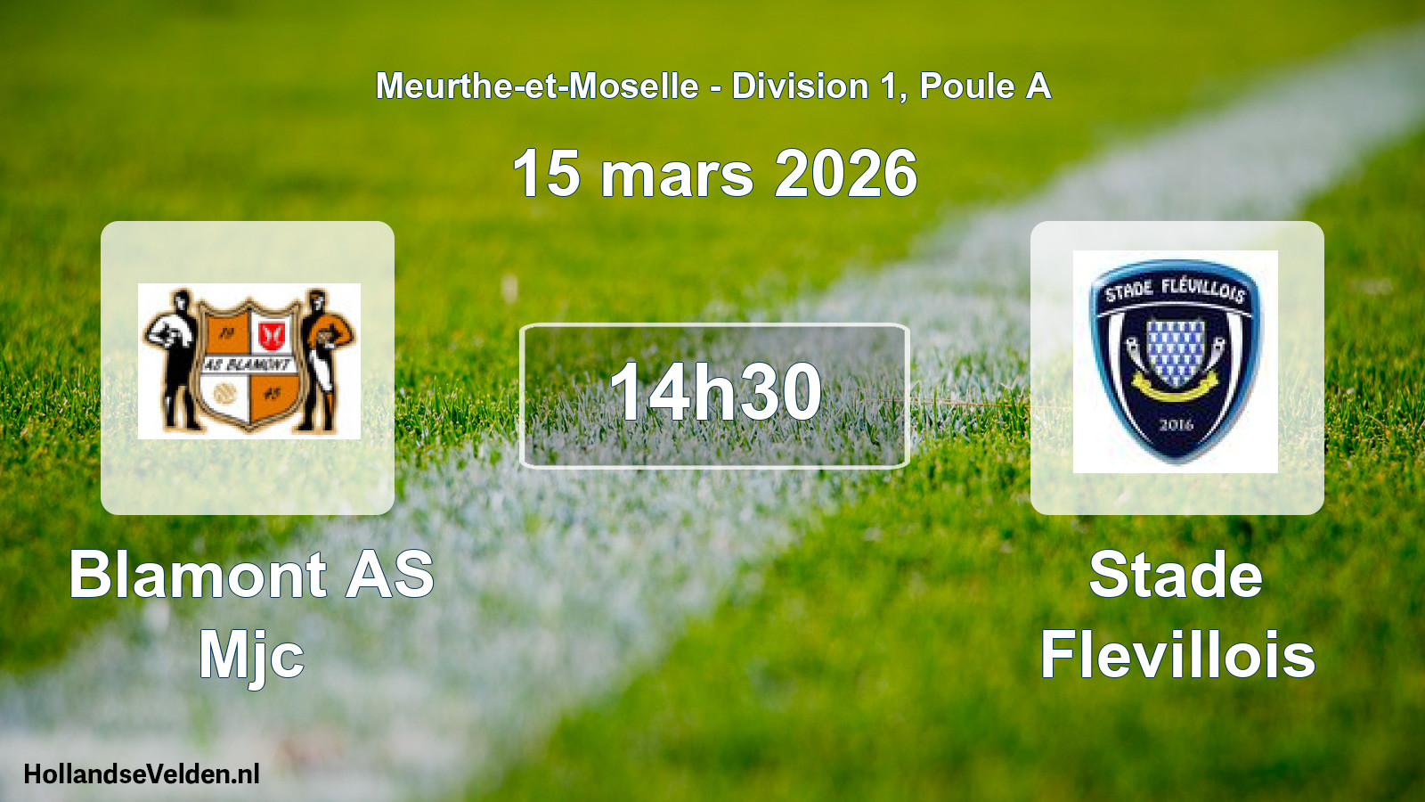 Scheduled Match: Blamont AS Mjc - Stade Flevillois (15 March 2026)