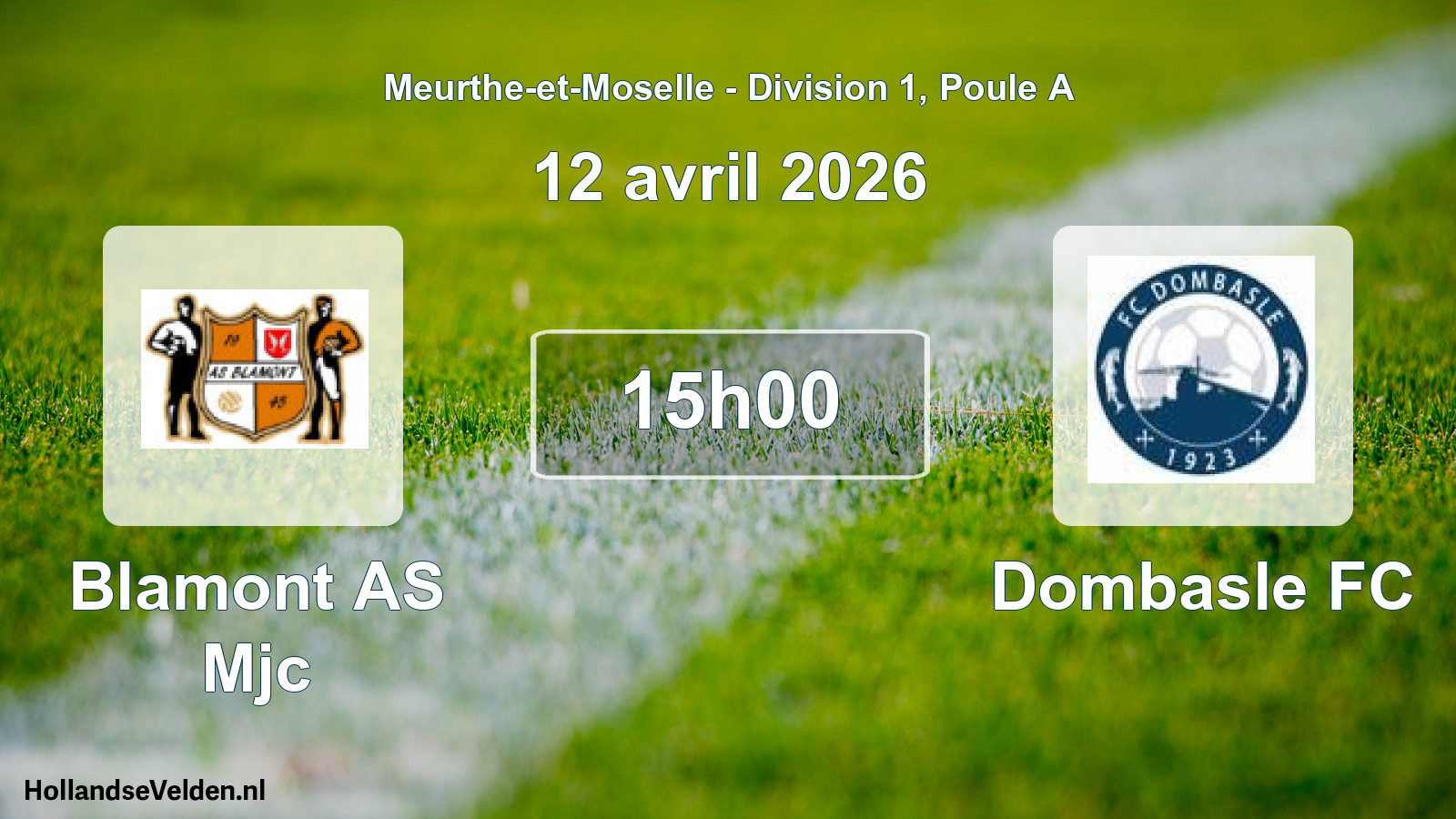 Scheduled Match: Blamont AS Mjc - Dombasle FC (12 April 2026)