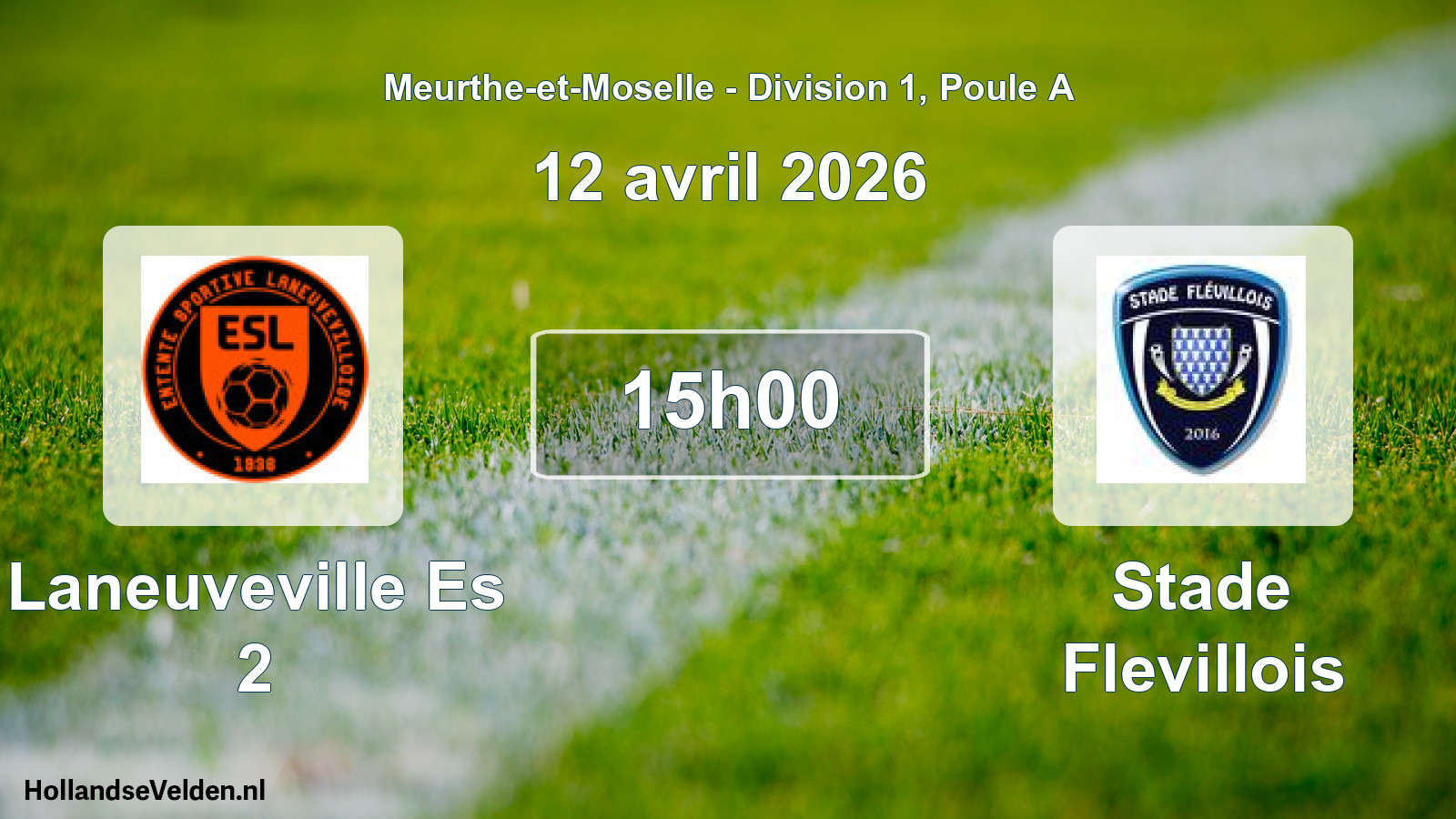 Match programmé: Laneuveville Es 2 - Stade Flevillois (12 avril 2026)