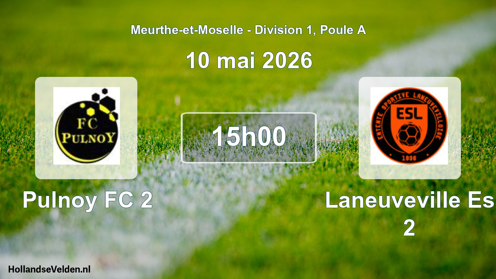 Match programmé: Pulnoy FC 2 - Laneuveville Es 2 (10 mai 2026)