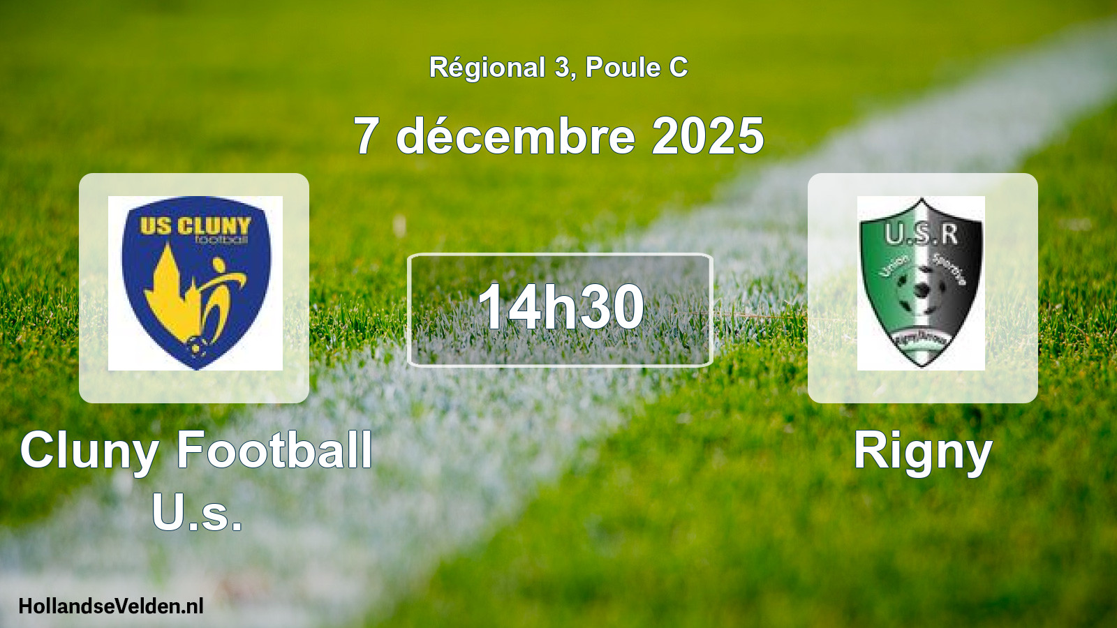 Geplande wedstrijd: Cluny Football U.s. - Rigny (7 décembre 2025)